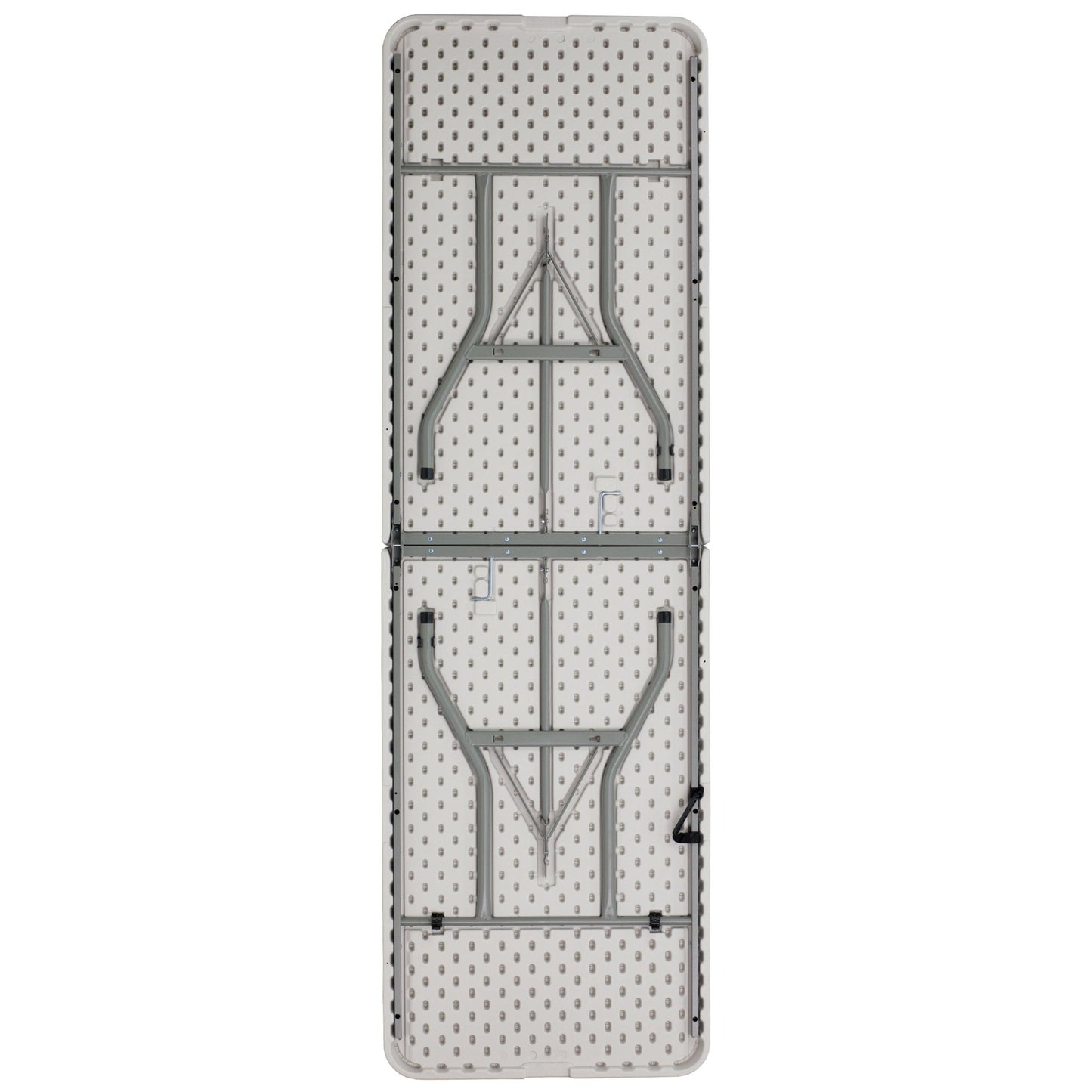 Kathryn 8 - Foot Bi - Fold Rectangular Plastic Folding Table for Banquet and Event with Carrying Handle - Granite White by Flash Furniture - SchoolOutlet