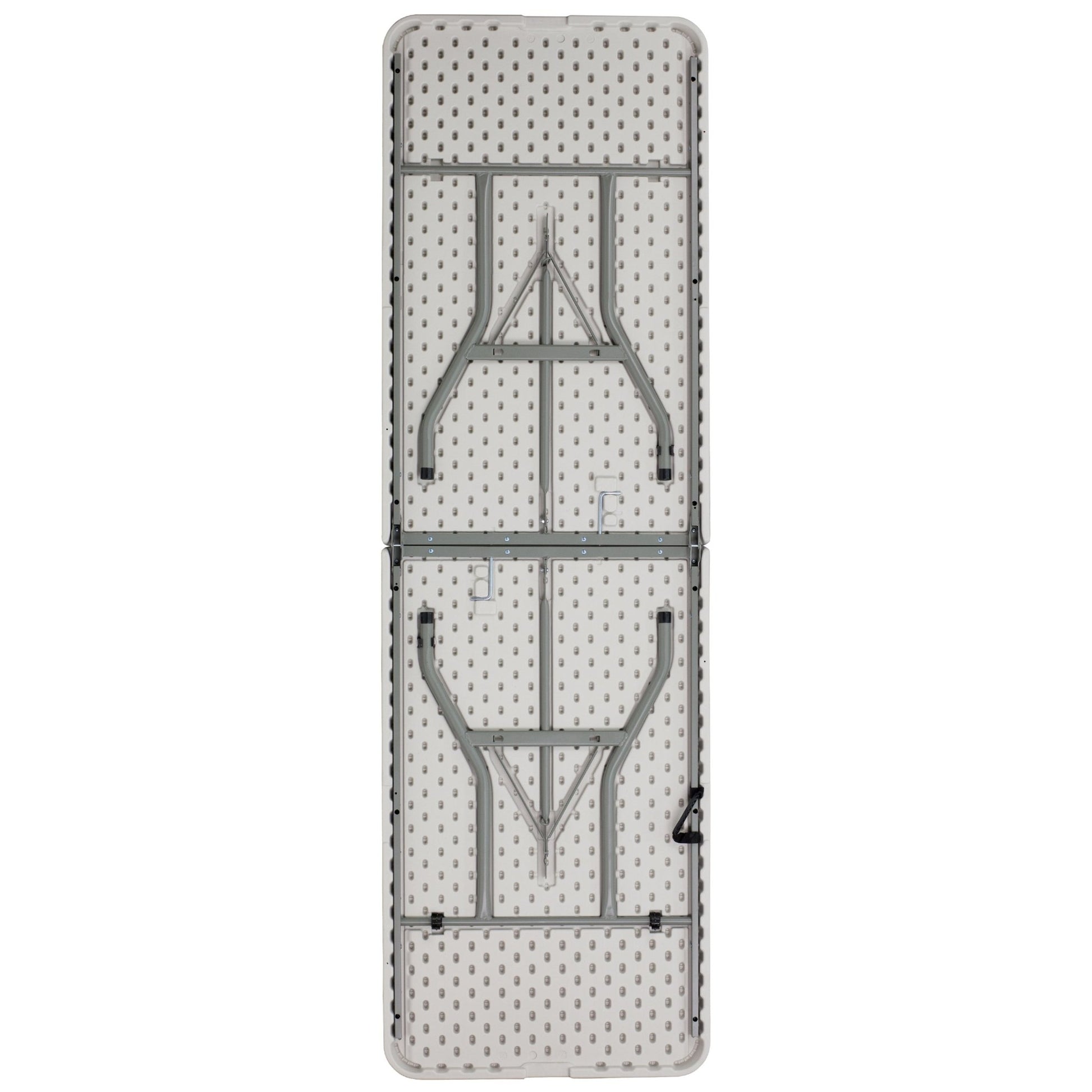 Kathryn 8 - Foot Bi - Fold Rectangular Plastic Folding Table for Banquet and Event with Carrying Handle - Granite White by Flash Furniture - SchoolOutlet
