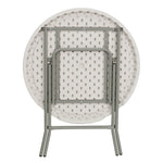 Kathryn 2.63 - Foot Round Plastic Folding Table - Granite White by Flash Furniture - SchoolOutlet