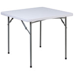 Kathryn 2.81 - Foot Square Plastic Folding Table - Granite White by Flash Furniture - SchoolOutlet