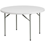 Kathryn 4 - Foot Round Plastic Folding Table - Granite White by Flash Furniture - SchoolOutlet