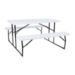 Insta - Fold 4.5 - Foot Wood Grain Folding Picnic Table and Benches by Flash Furniture - SchoolOutlet