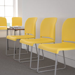 HERCULES Series Full Back Contoured Stack Chair with Gray Powder Coated Sled Base - 880 lb. Capacity by Flash Furniture
