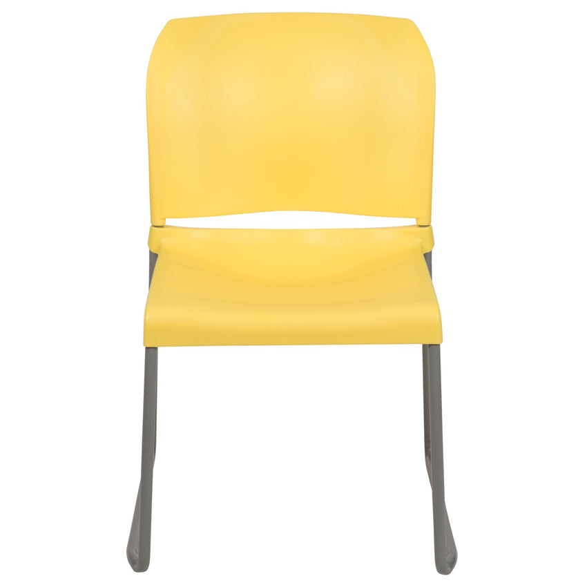 HERCULES Series Full Back Contoured Stack Chair with Gray Powder Coated Sled Base - 880 lb. Capacity by Flash Furniture - SchoolOutlet