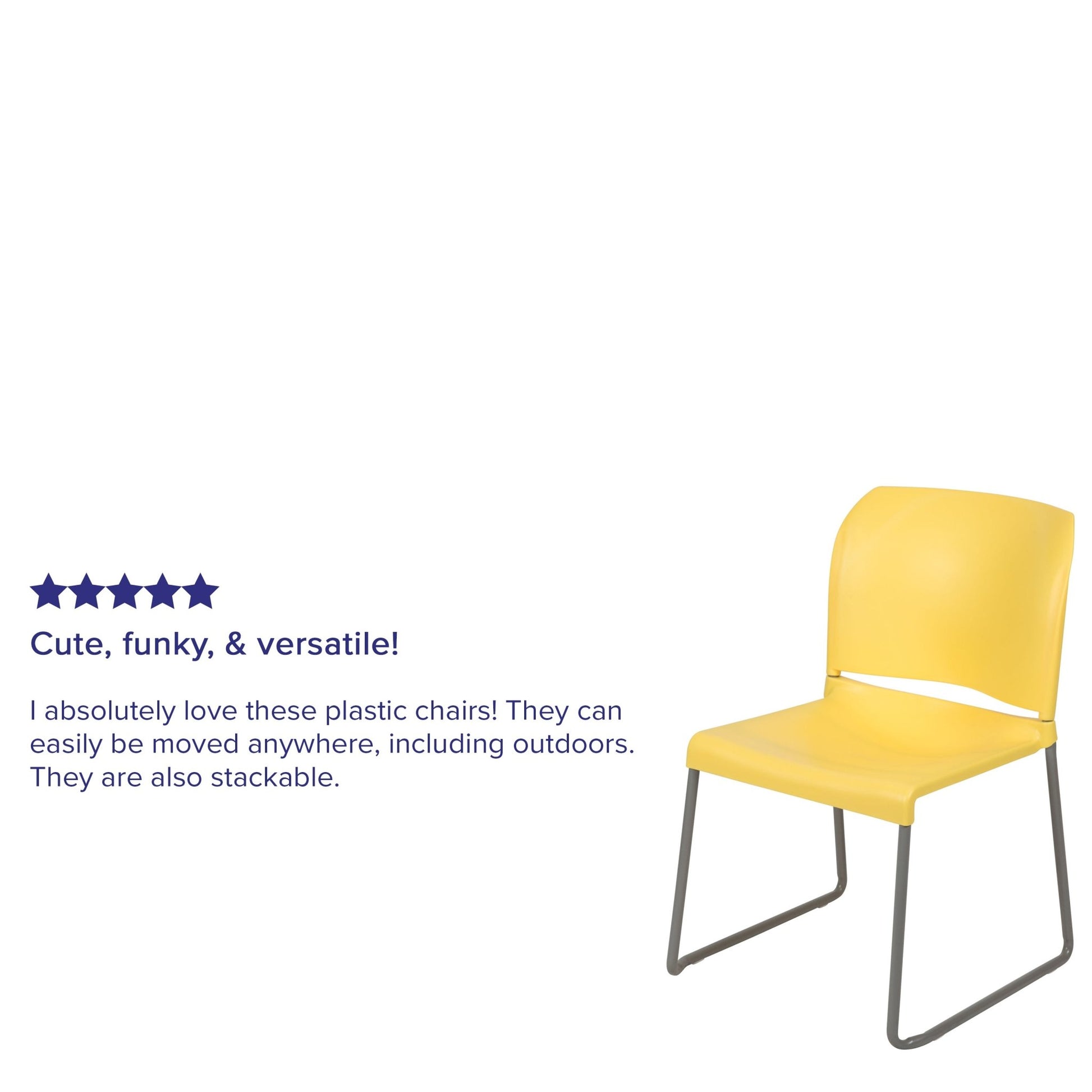 HERCULES Series Full Back Contoured Stack Chair with Gray Powder Coated Sled Base - 880 lb. Capacity by Flash Furniture - SchoolOutlet