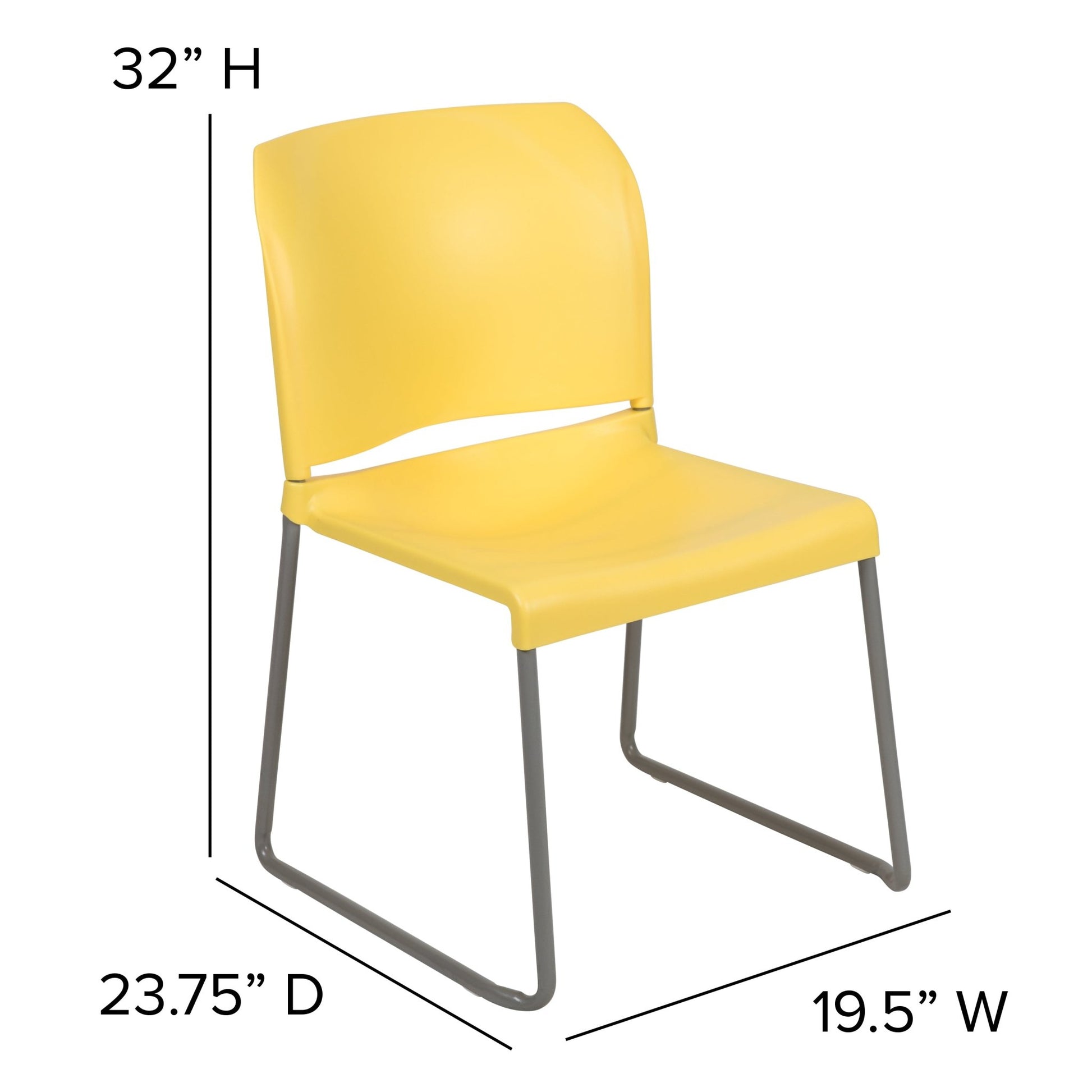 HERCULES Series Full Back Contoured Stack Chair with Gray Powder Coated Sled Base - 880 lb. Capacity by Flash Furniture - SchoolOutlet