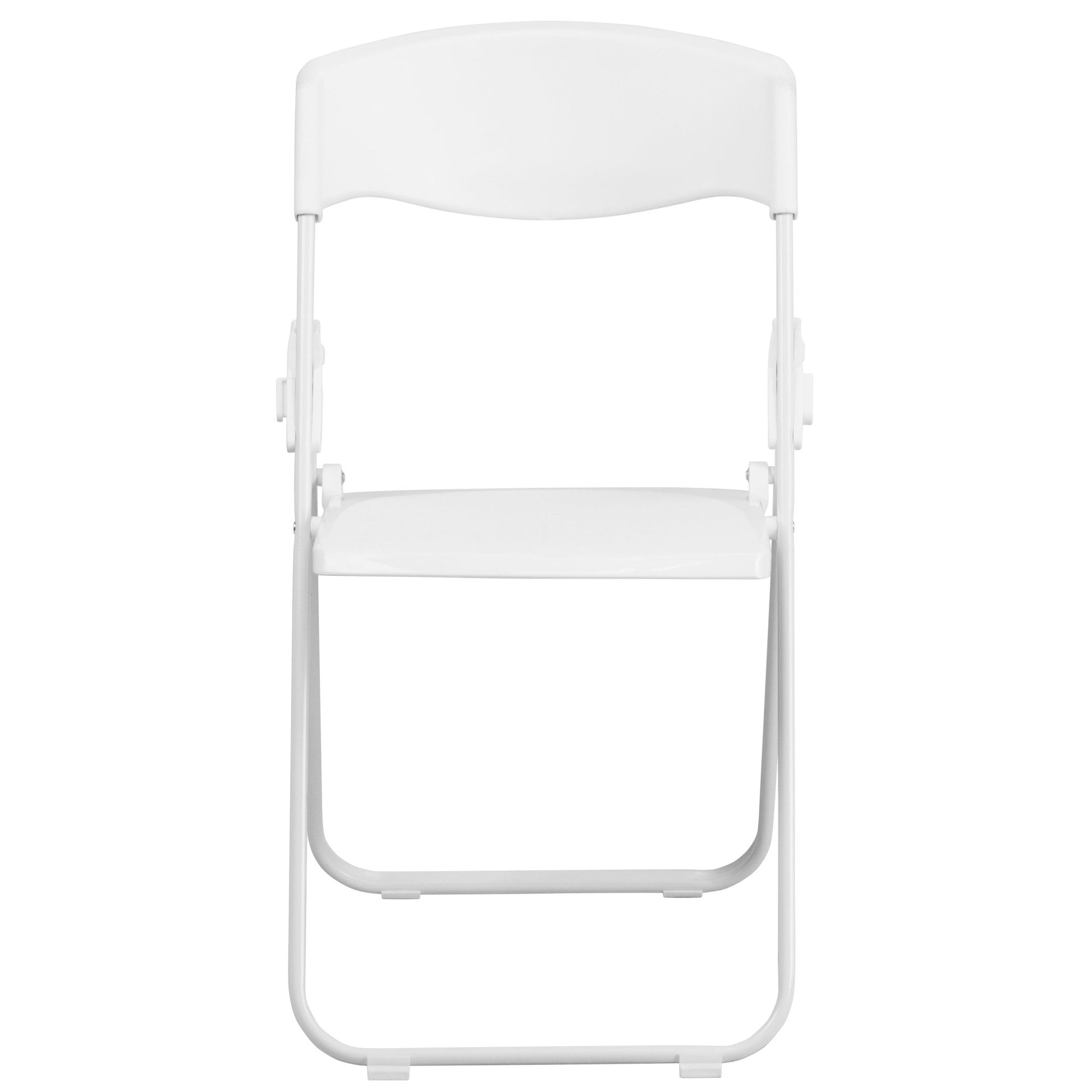 HERCULES Series White Plastic Folding Chair with Built - in Ganging Brackets, Heavy Duty 500 lb. Capacity by Flash Furniture - SchoolOutlet