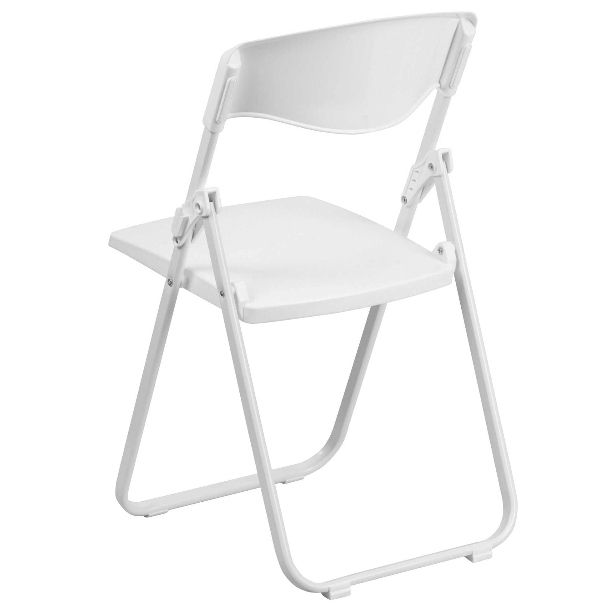 HERCULES Series White Plastic Folding Chair with Built - in Ganging Brackets, Heavy Duty 500 lb. Capacity by Flash Furniture - SchoolOutlet