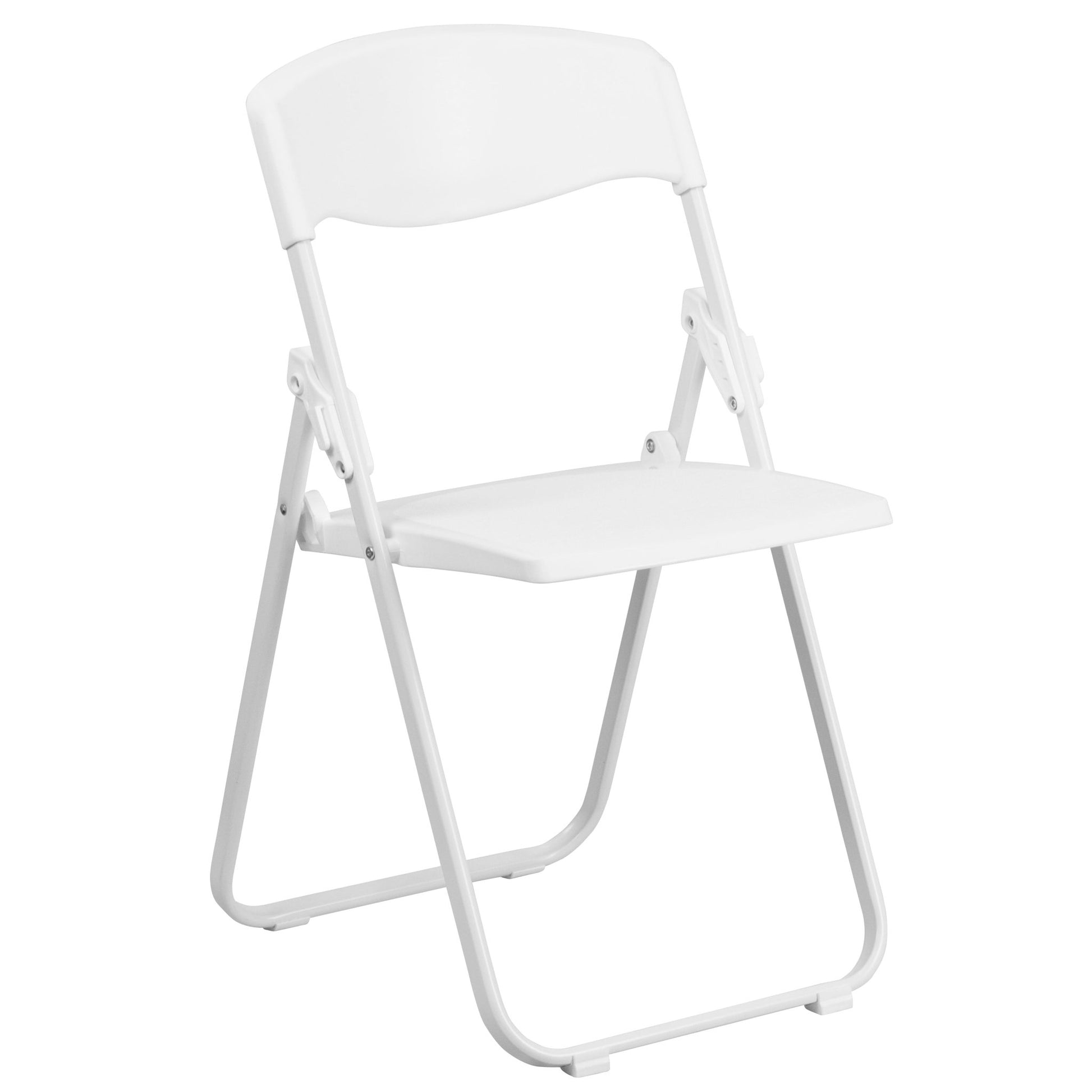 HERCULES Series White Plastic Folding Chair with Built - in Ganging Brackets, Heavy Duty 500 lb. Capacity by Flash Furniture - SchoolOutlet