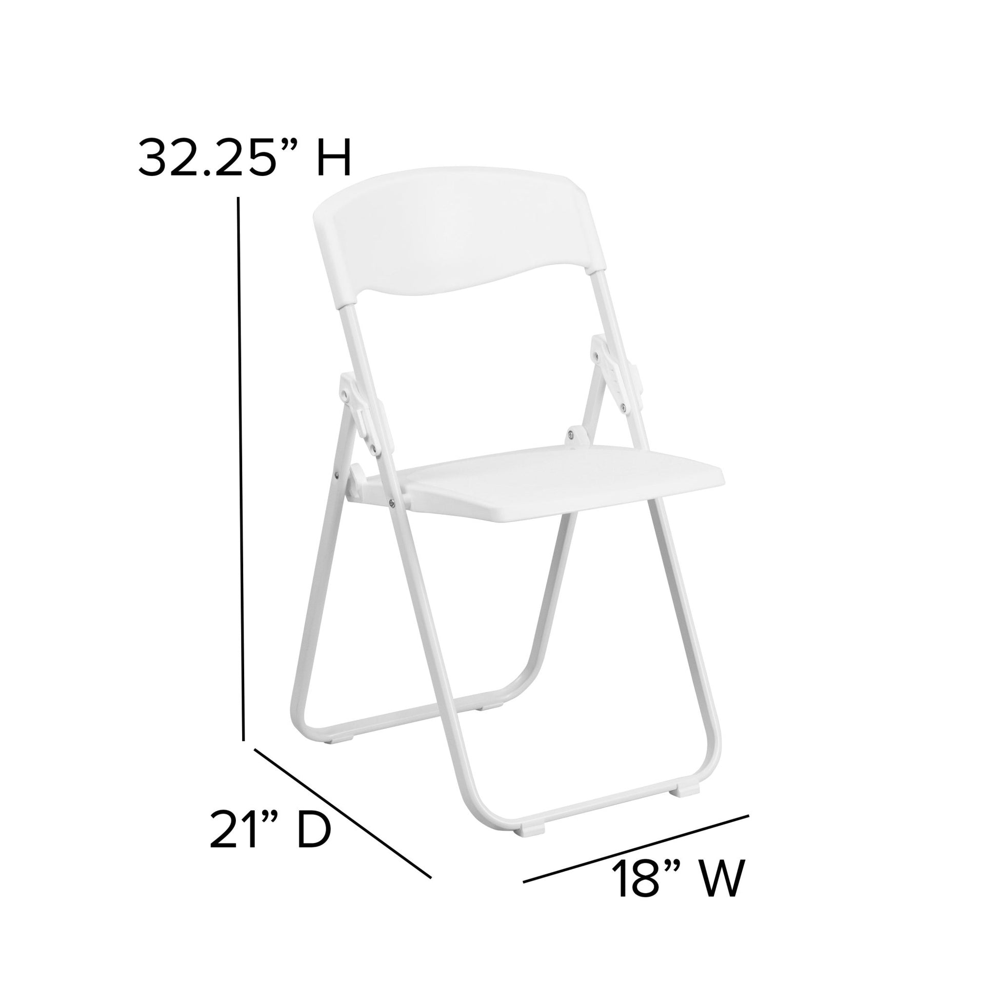 HERCULES Series White Plastic Folding Chair with Built - in Ganging Brackets, Heavy Duty 500 lb. Capacity by Flash Furniture - SchoolOutlet