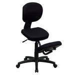 Tatum Mobile Ergonomic Kneeling Posture Task Office Chair with Back in Black Fabric by Flash Furniture - SchoolOutlet