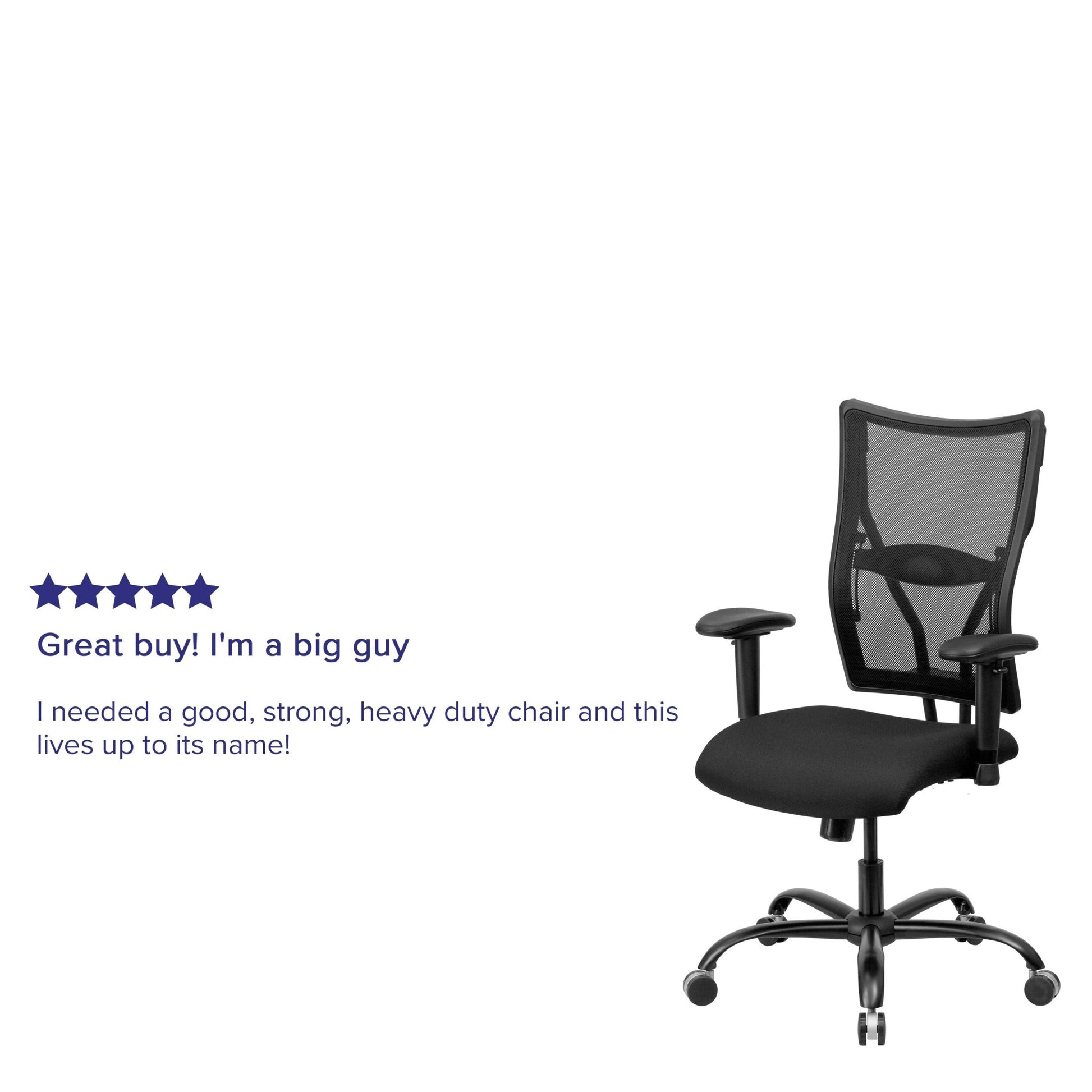 HERCULES Series Big & Tall Executive Swivel Ergonomic Office Chair with Adjustable Arms, Black Mesh - 400 lb. Rated by Flash Furniture - SchoolOutlet