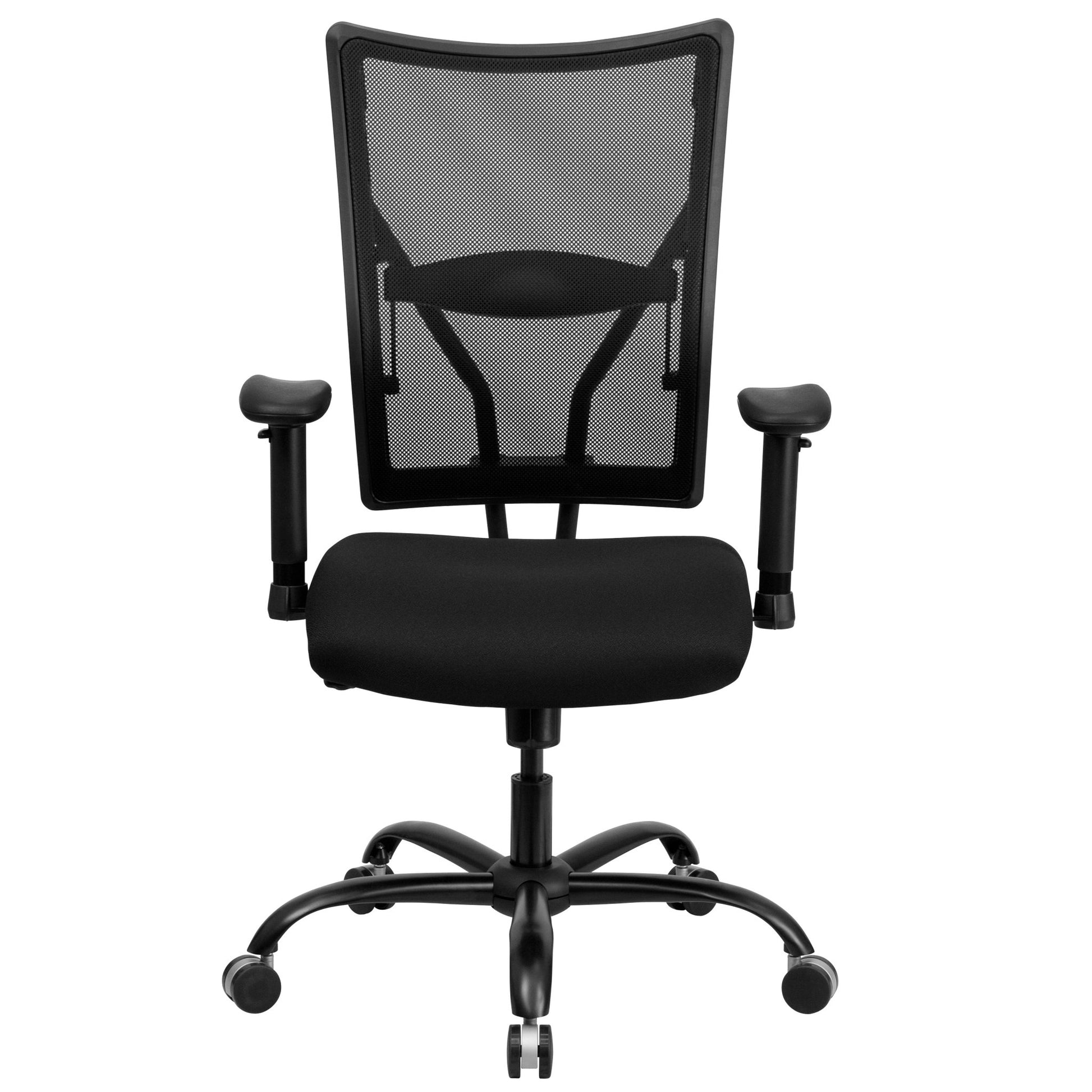 HERCULES Series Big & Tall Executive Swivel Ergonomic Office Chair with Adjustable Arms, Black Mesh - 400 lb. Rated by Flash Furniture - SchoolOutlet