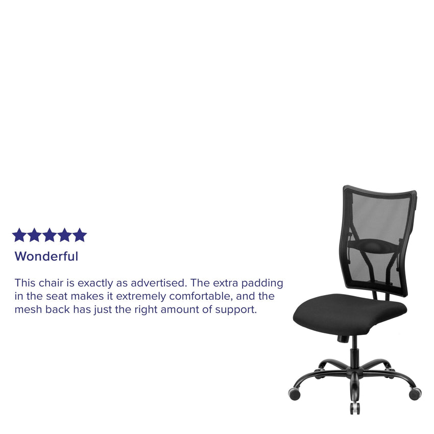 HERCULES Series Big & Tall Executive Swivel Ergonomic Office Chair, Black Mesh - 400 lb. Rated by Flash Furniture - SchoolOutlet