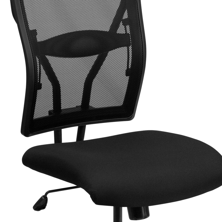 HERCULES Series Big & Tall Executive Swivel Ergonomic Office Chair, Black Mesh - 400 lb. Rated by Flash Furniture - SchoolOutlet