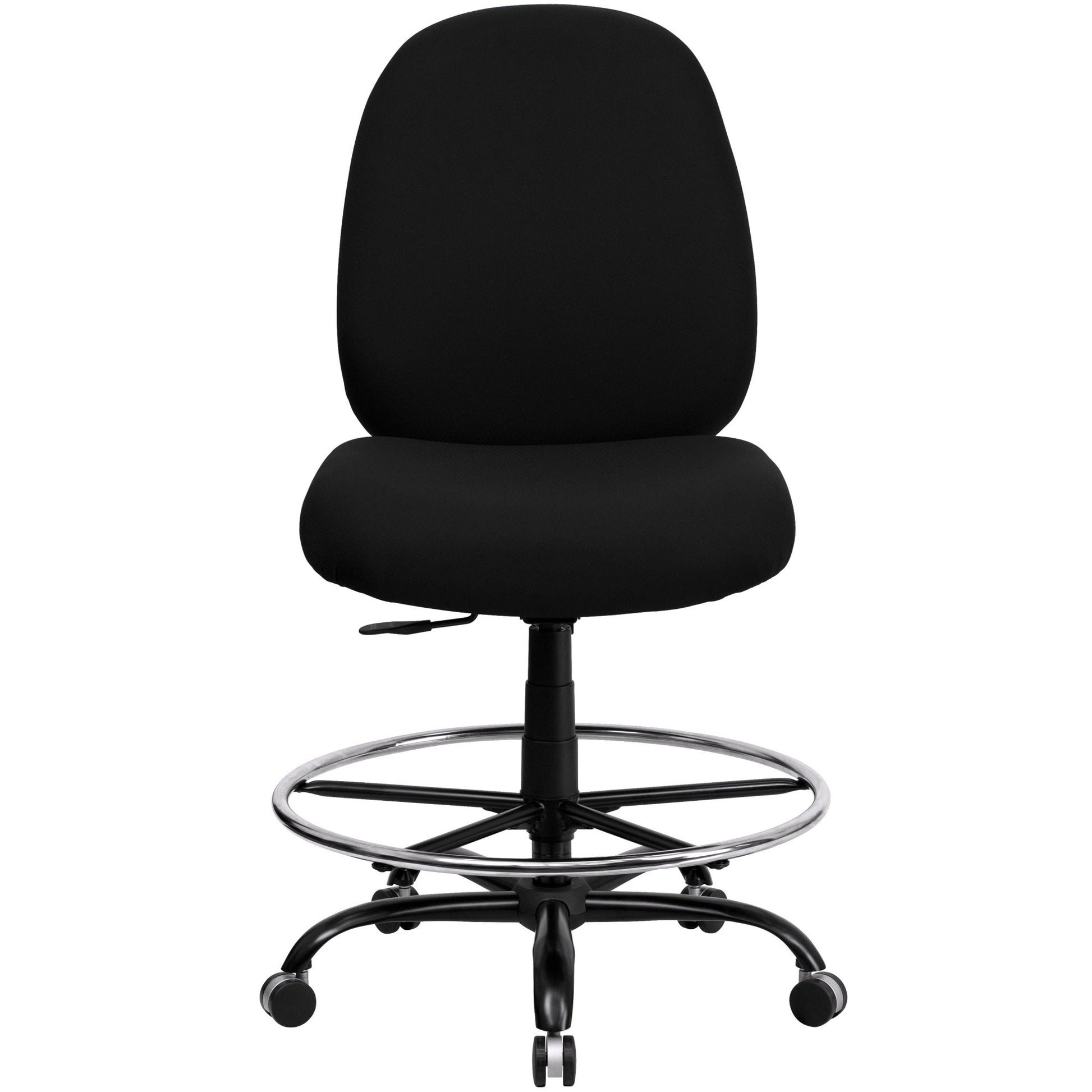 HERCULES Series Big & Tall Black Fabric Ergonomic Drafting Chair with Adjustable Back Height - 400 lb. Rated by Flash Furniture - SchoolOutlet