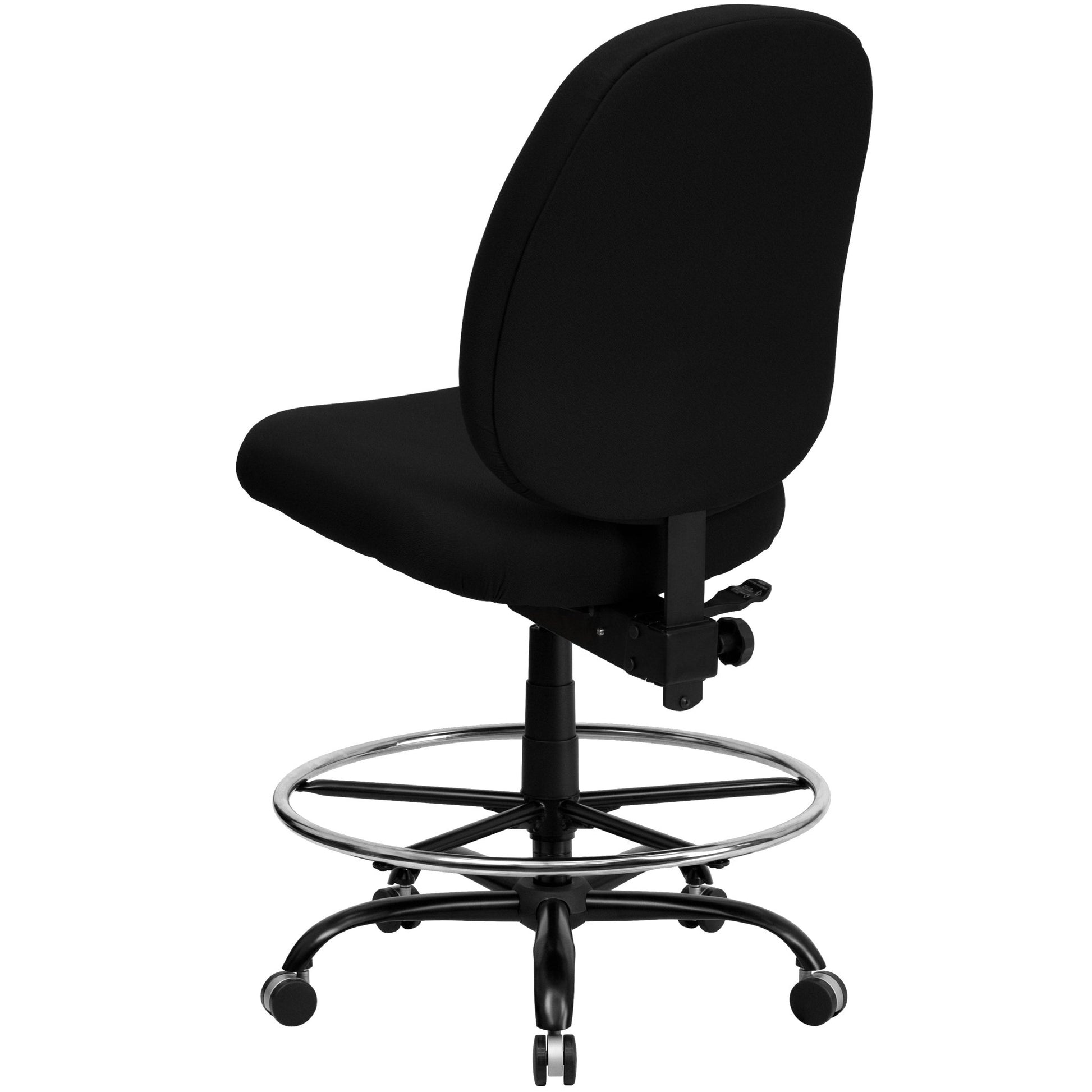 HERCULES Series Big & Tall Black Fabric Ergonomic Drafting Chair with Adjustable Back Height - 400 lb. Rated by Flash Furniture - SchoolOutlet
