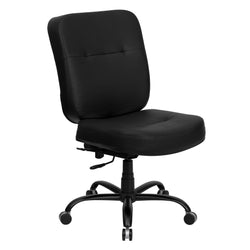 HERCULES Series Big & Tall Black LeatherSoft Executive Swivel Ergonomic Office Chair with Rectangle Back - 400 lb. Rated by Flash Furniture
