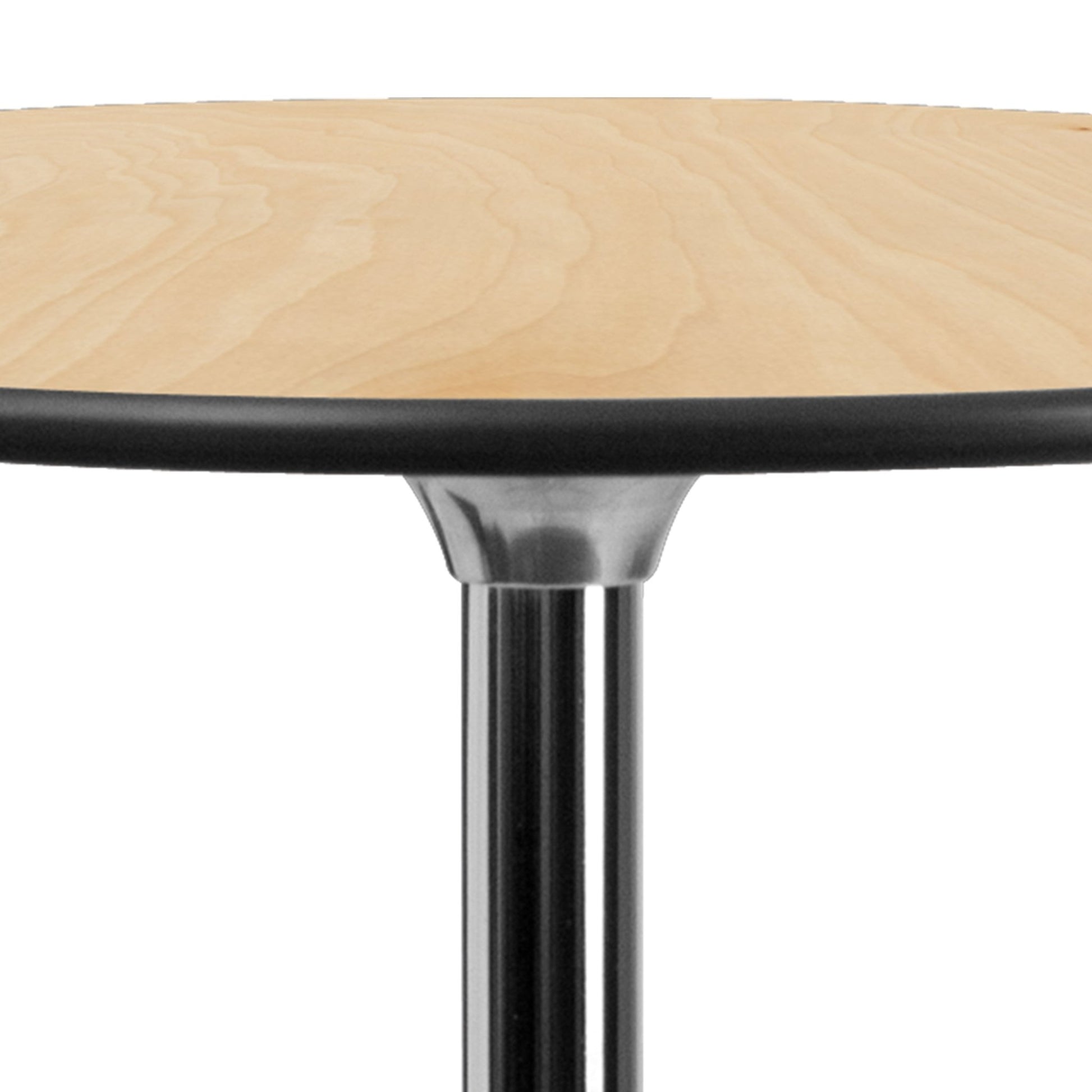 Lars 30'' Round Wood Cocktail Table with Adjustable Height from 30" - 42"H by Flash Furniture - SchoolOutlet