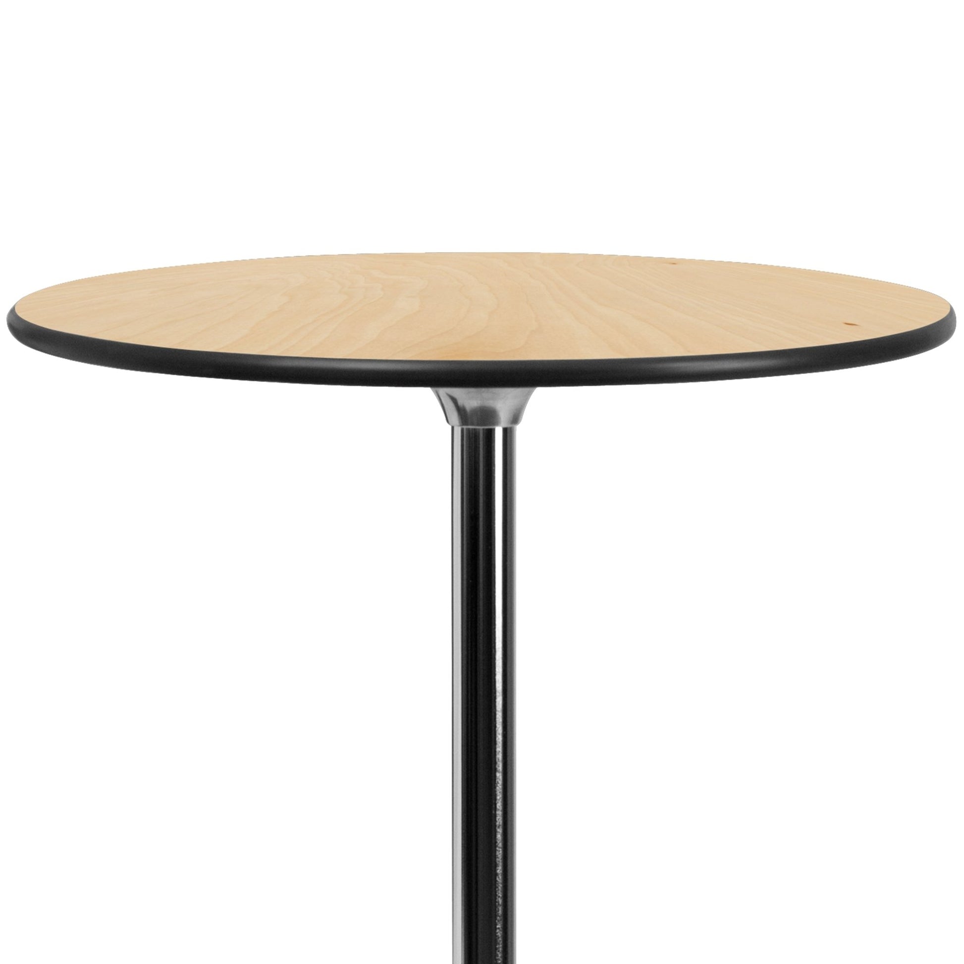 Lars 30'' Round Wood Cocktail Table with Adjustable Height from 30" - 42"H by Flash Furniture - SchoolOutlet