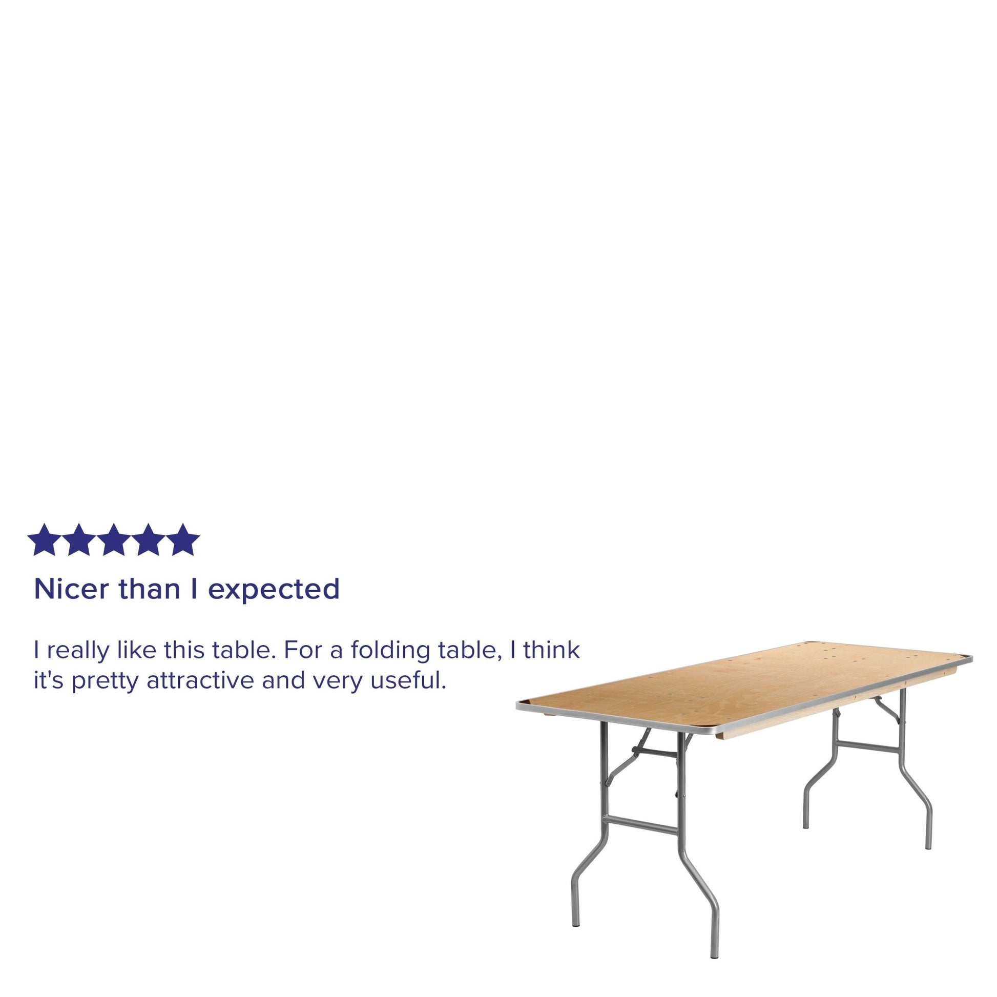 Fielder 6 - Foot Rectangular Folding Banquet Table Heavy Duty Birchwood with Metal Edges and Protective Corner Guards by Flash Furniture - SchoolOutlet