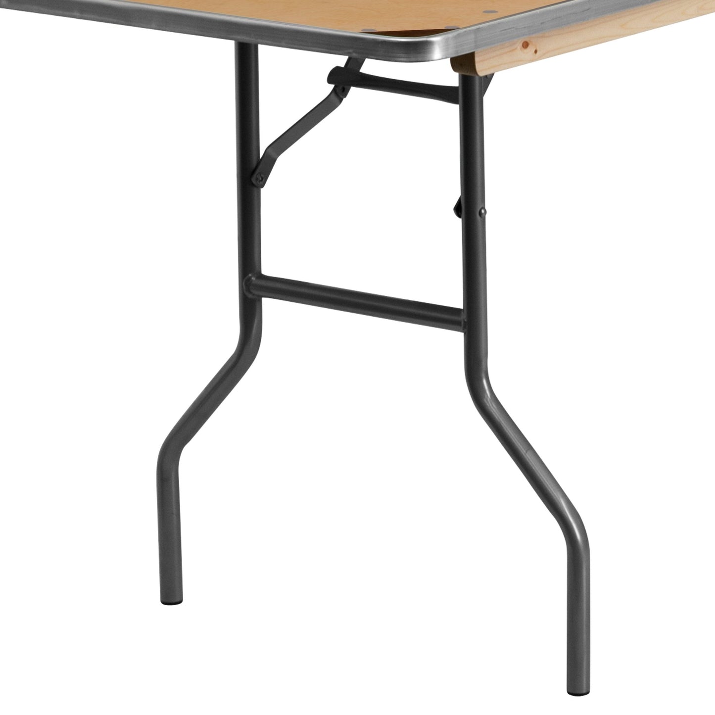 Fielder 8 - Foot Rectangular Folding Banquet Table Heavy Duty Birchwood with Metal Edges and Protective Corner Guards by Flash Furniture - SchoolOutlet