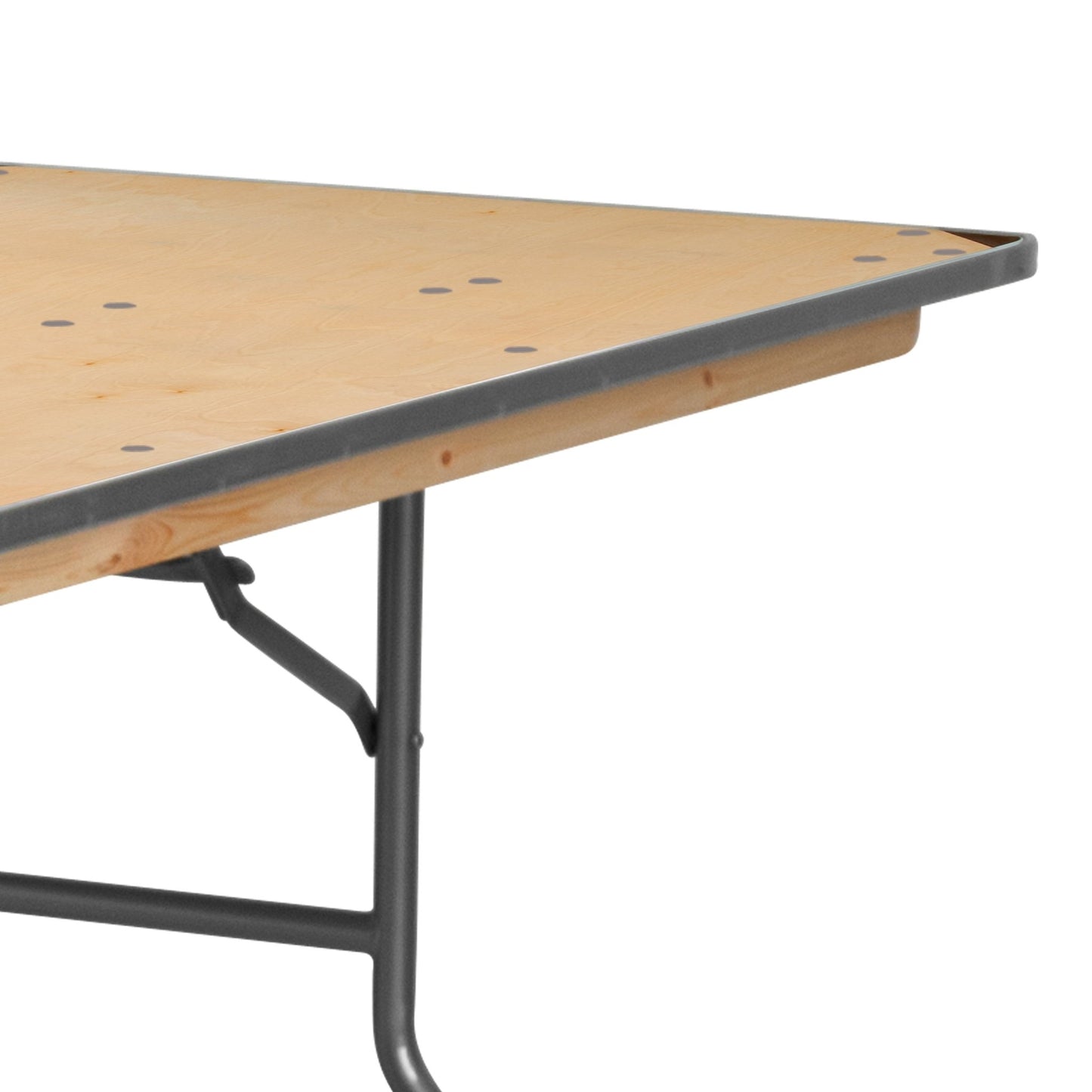 Fielder 8 - Foot Rectangular Folding Banquet Table Heavy Duty Birchwood with Metal Edges and Protective Corner Guards by Flash Furniture - SchoolOutlet