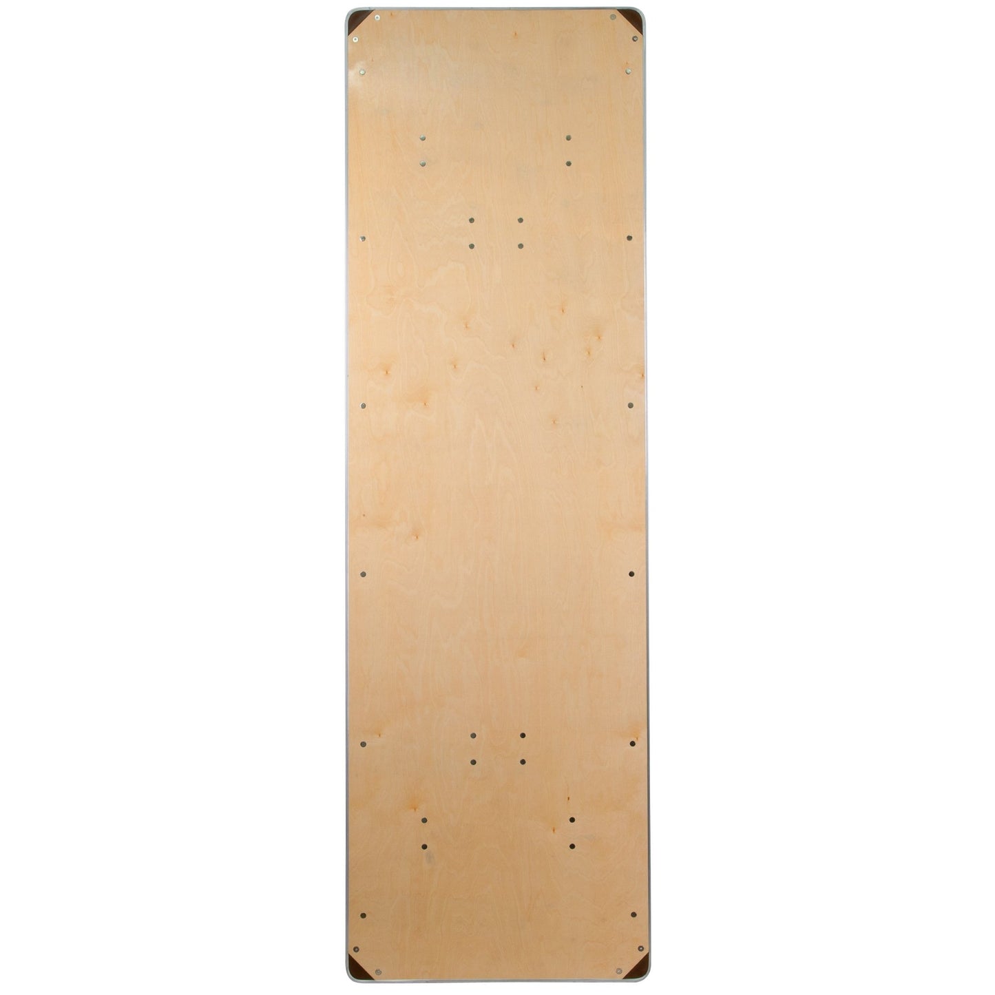 Fielder 8 - Foot Rectangular Folding Banquet Table Heavy Duty Birchwood with Metal Edges and Protective Corner Guards by Flash Furniture - SchoolOutlet