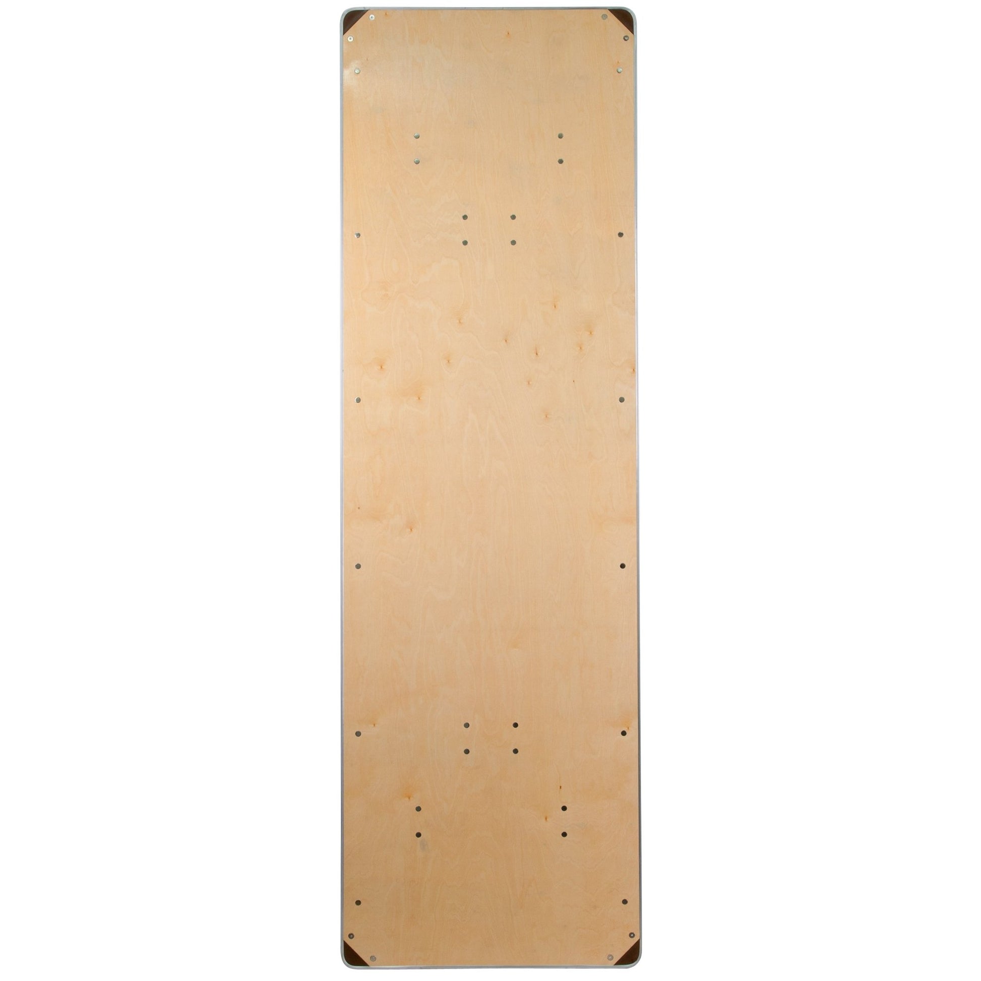 Fielder 8 - Foot Rectangular Folding Banquet Table Heavy Duty Birchwood with Metal Edges and Protective Corner Guards by Flash Furniture - SchoolOutlet