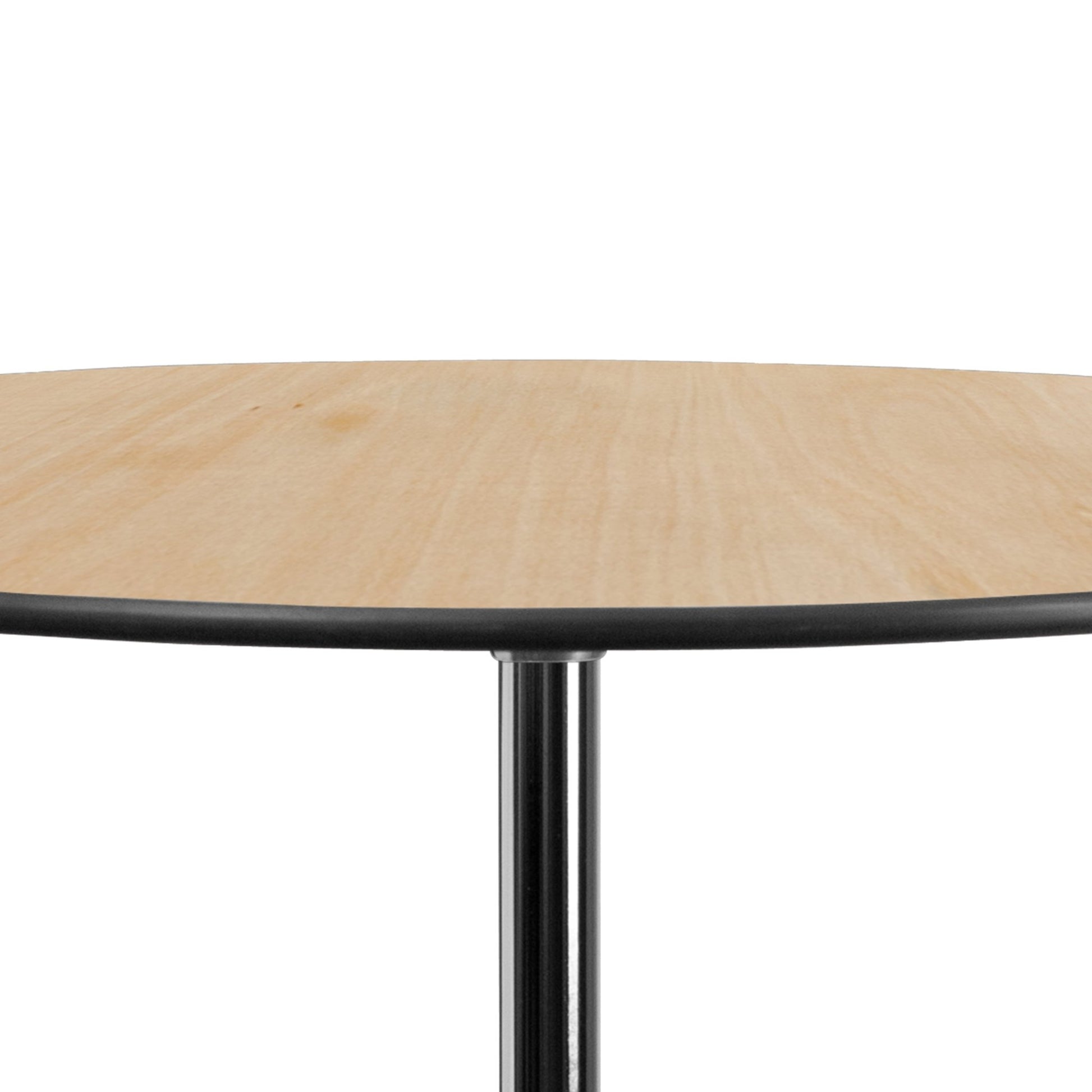 Lars 36'' Round Wood Cocktail Table with Adjustable Height from 30" - 42"H by Flash Furniture - SchoolOutlet