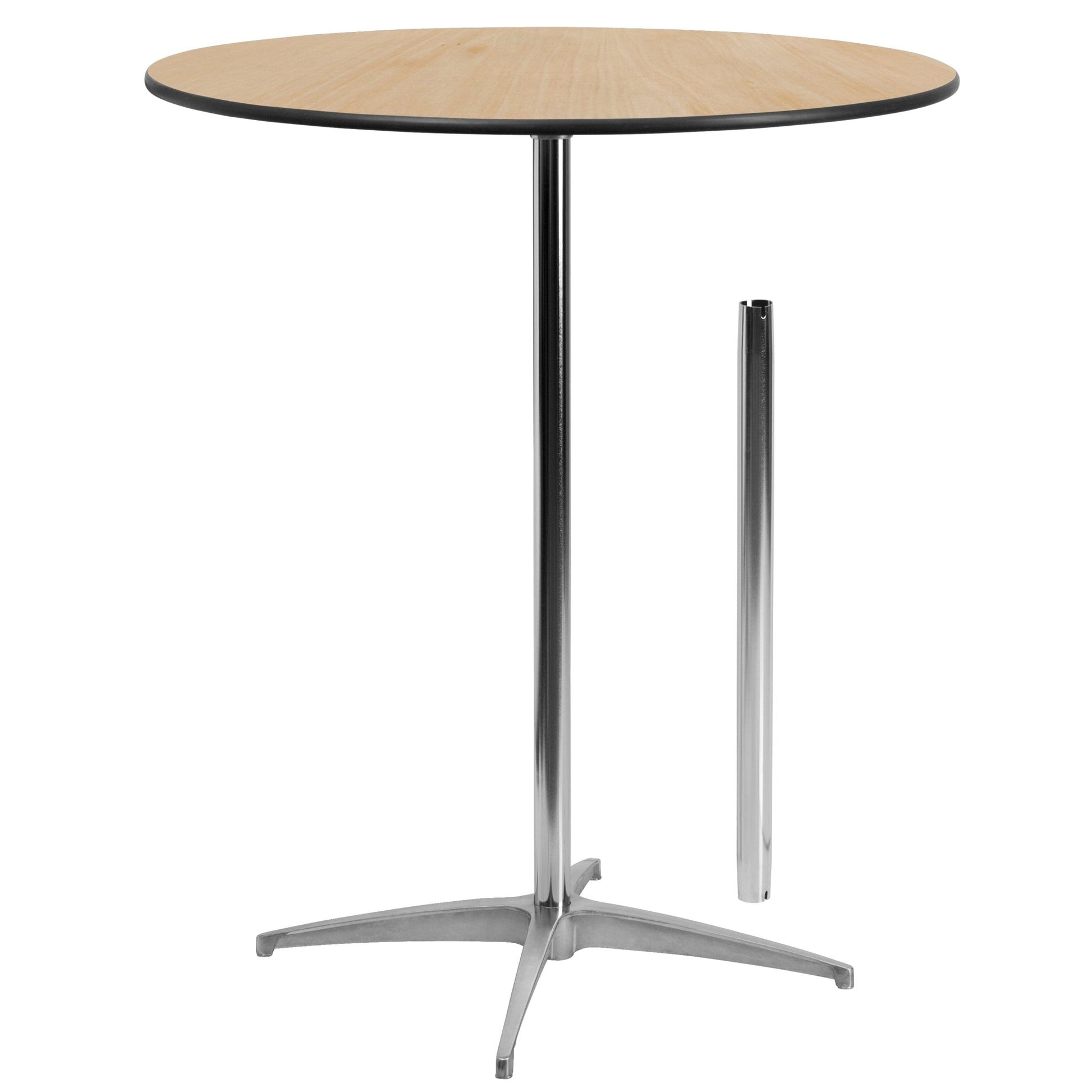 Lars 36'' Round Wood Cocktail Table with Adjustable Height from 30" - 42"H by Flash Furniture - SchoolOutlet