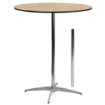 Lars 36'' Round Wood Cocktail Table with Adjustable Height from 30