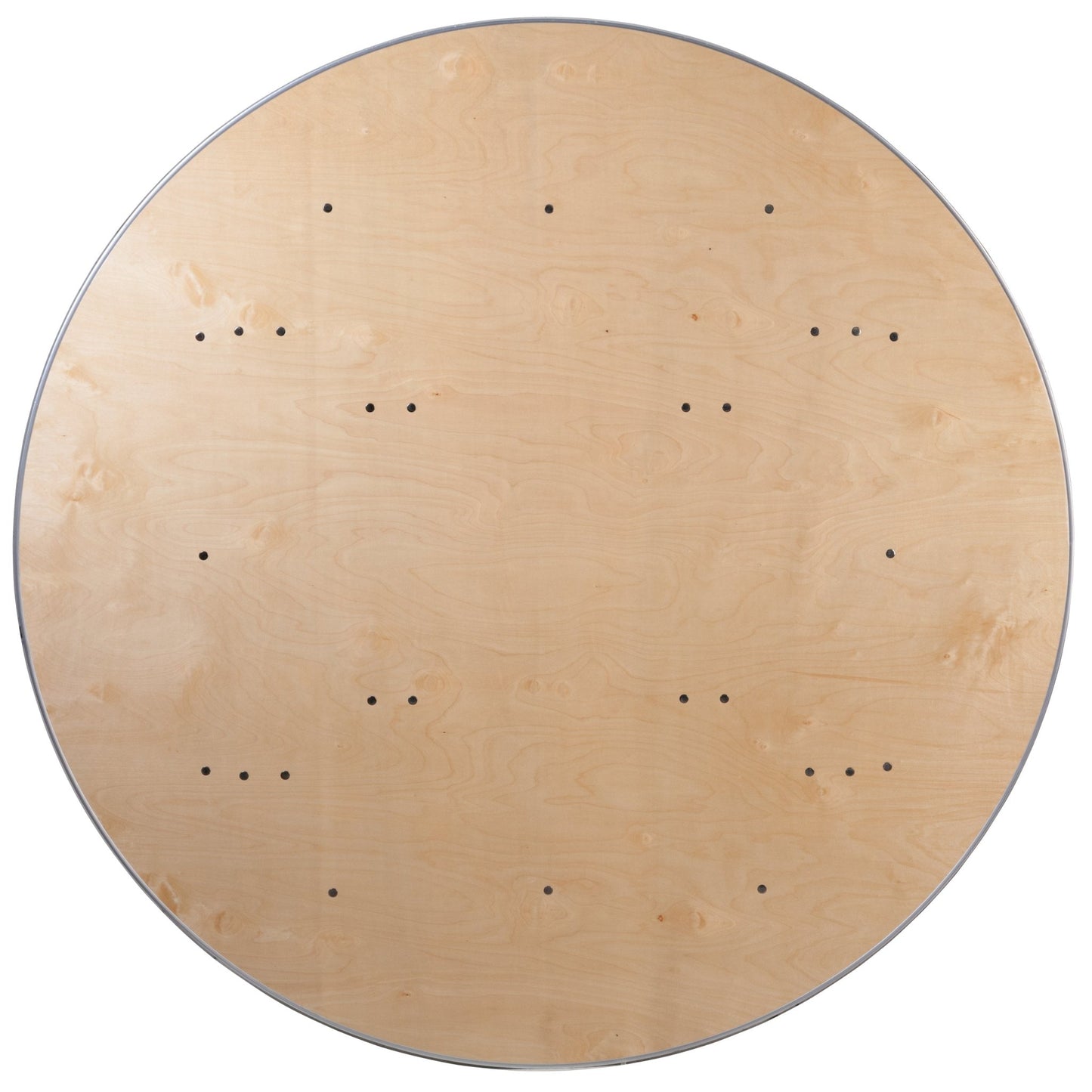 Fielder 5.5 - Foot Round Folding Banquet Table Heavy Duty Birchwood with Metal Edges by Flash Furniture - SchoolOutlet