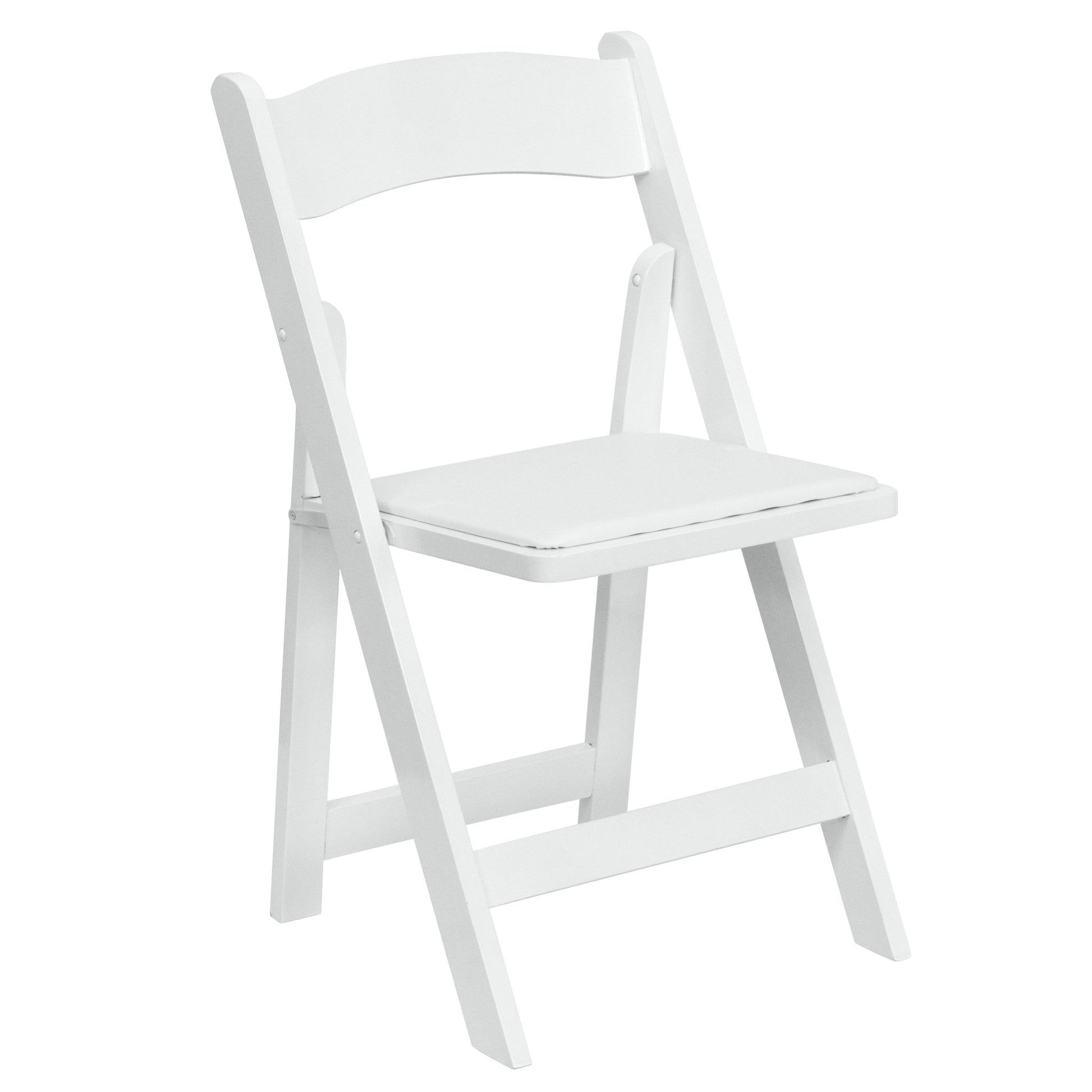 HERCULES Series White Wood Folding Chair with Vinyl Padded Seat by Flash Furniture - SchoolOutlet