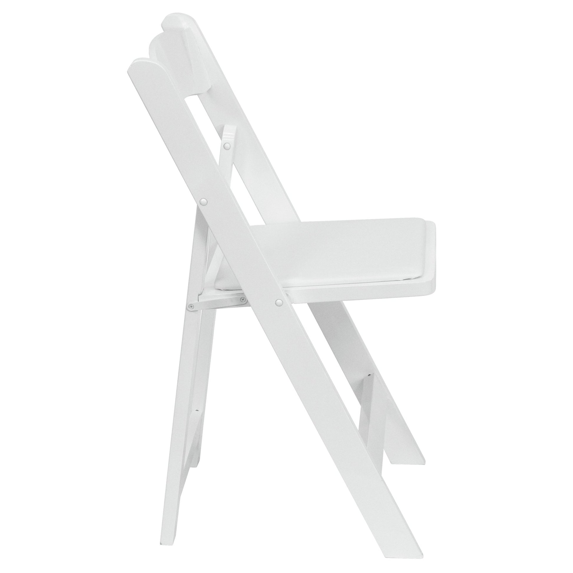 HERCULES Series White Wood Folding Chair with Vinyl Padded Seat by Flash Furniture - SchoolOutlet