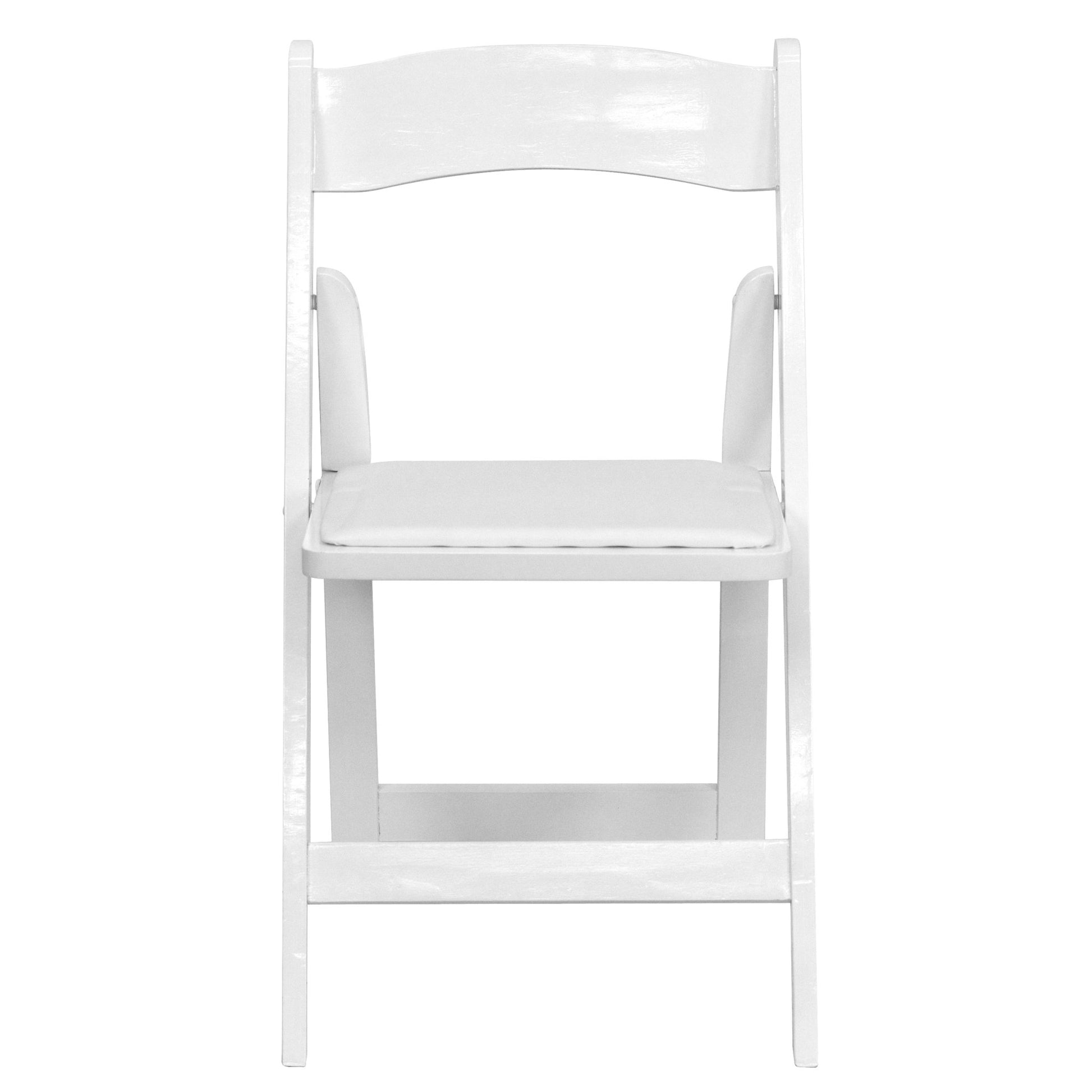 HERCULES Series White Wood Folding Chair with Vinyl Padded Seat by Flash Furniture - SchoolOutlet