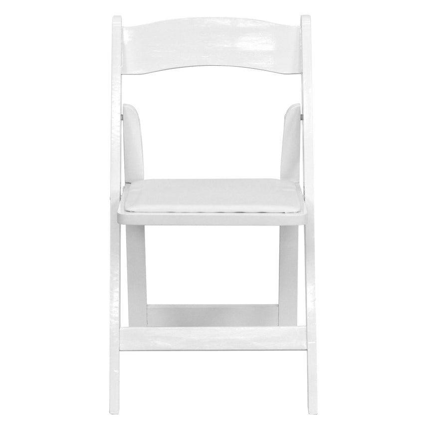 HERCULES Series White Wood Folding Chair with Vinyl Padded Seat by Flash Furniture - SchoolOutlet