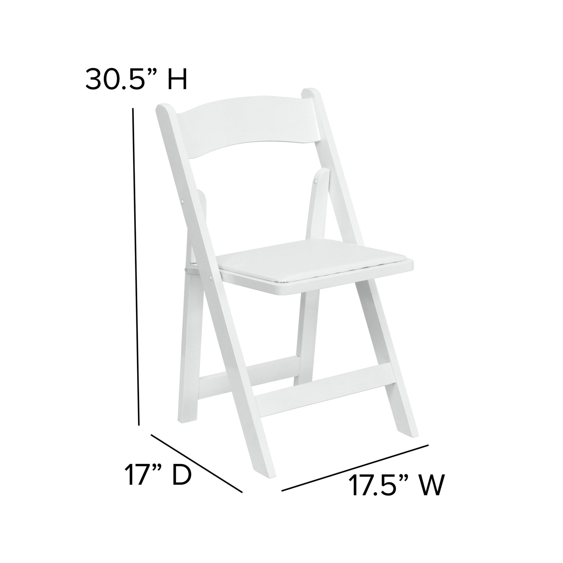 HERCULES Series White Wood Folding Chair with Vinyl Padded Seat by Flash Furniture - SchoolOutlet