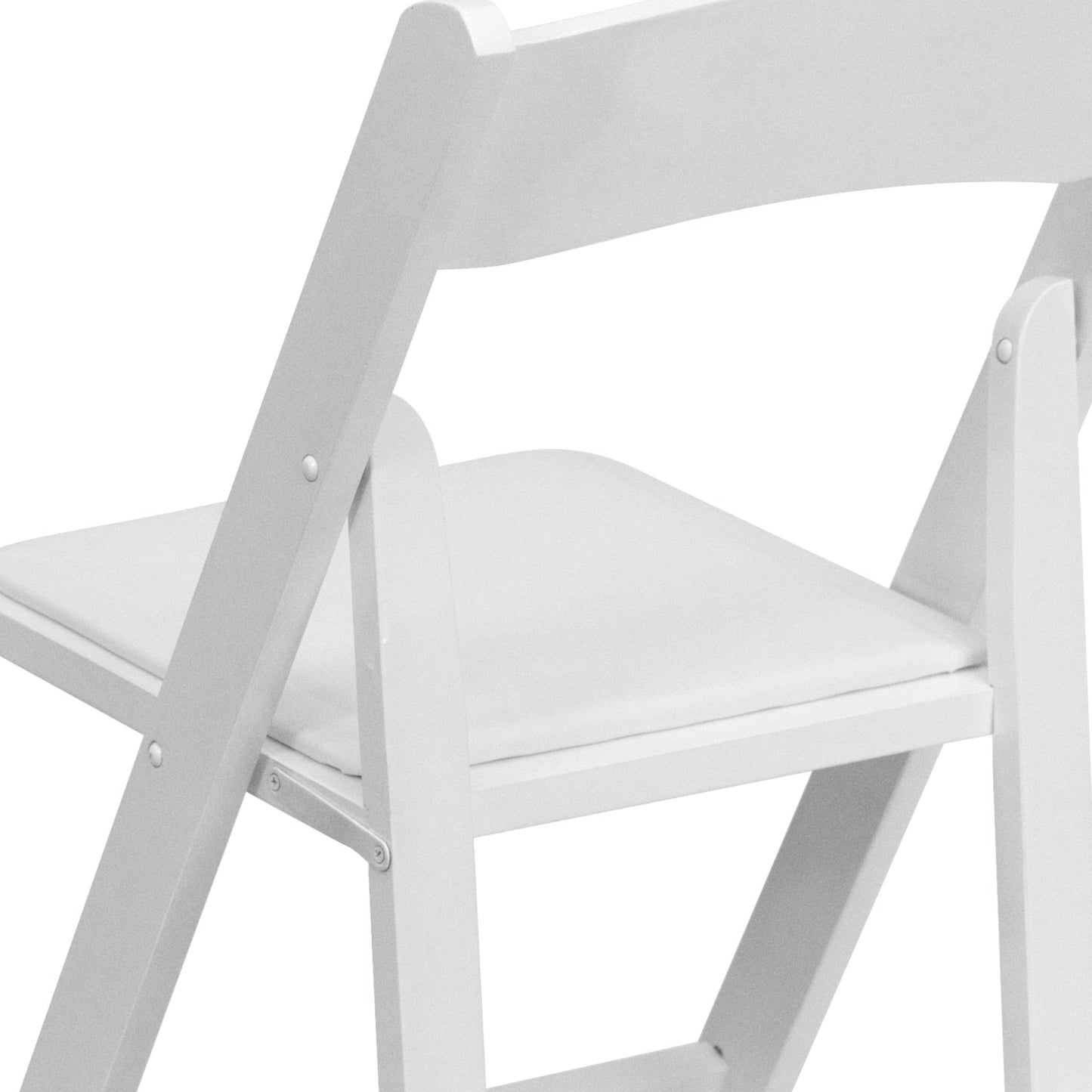HERCULES Series White Wood Folding Chair with Vinyl Padded Seat by Flash Furniture - SchoolOutlet