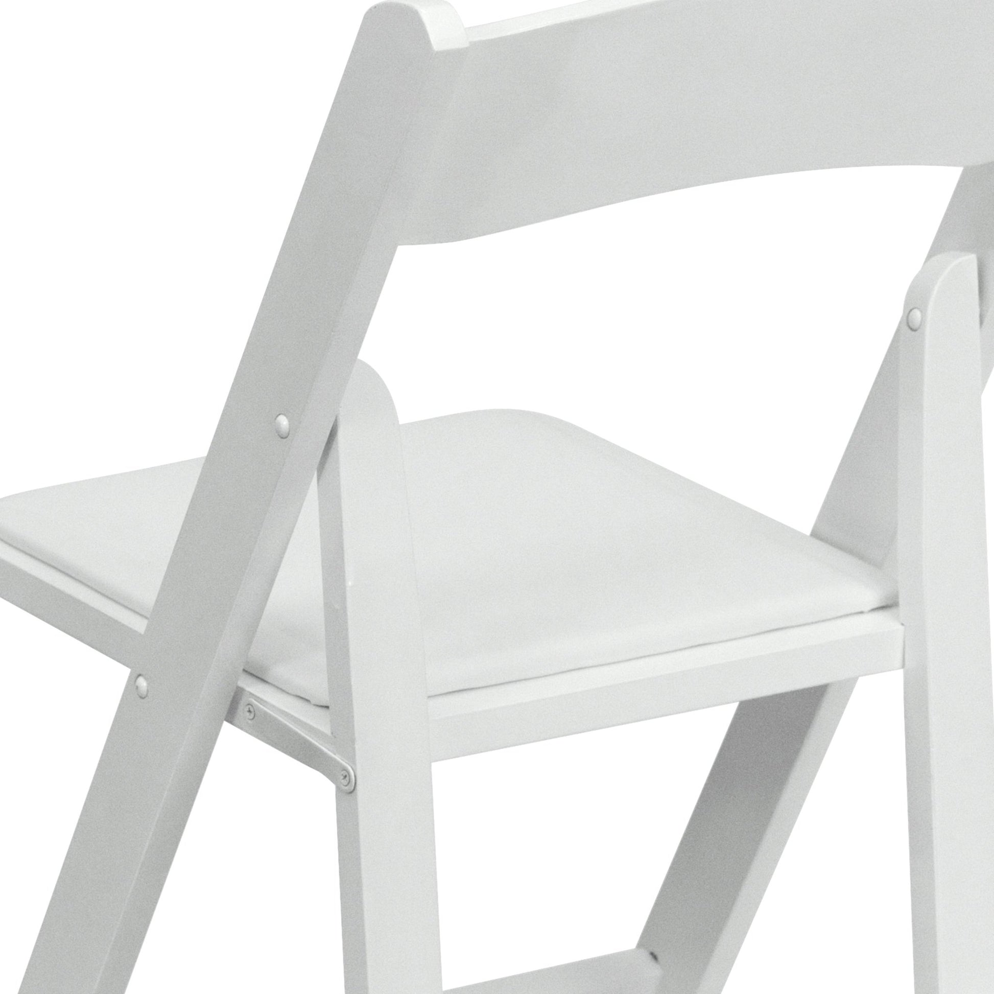 HERCULES Series White Wood Folding Chair with Vinyl Padded Seat by Flash Furniture - SchoolOutlet