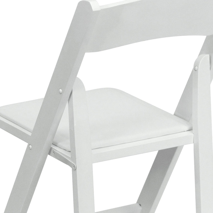HERCULES Series White Wood Folding Chair with Vinyl Padded Seat by Flash Furniture - SchoolOutlet