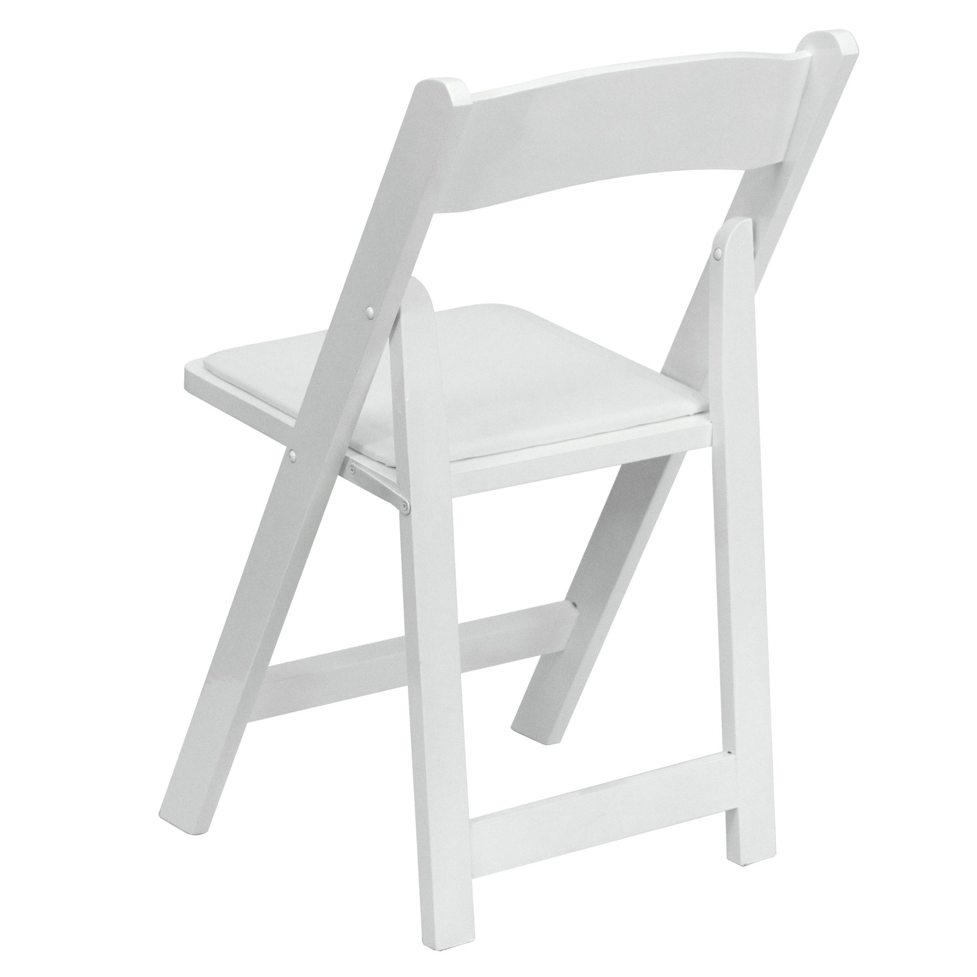HERCULES Series White Wood Folding Chair with Vinyl Padded Seat by Flash Furniture - SchoolOutlet