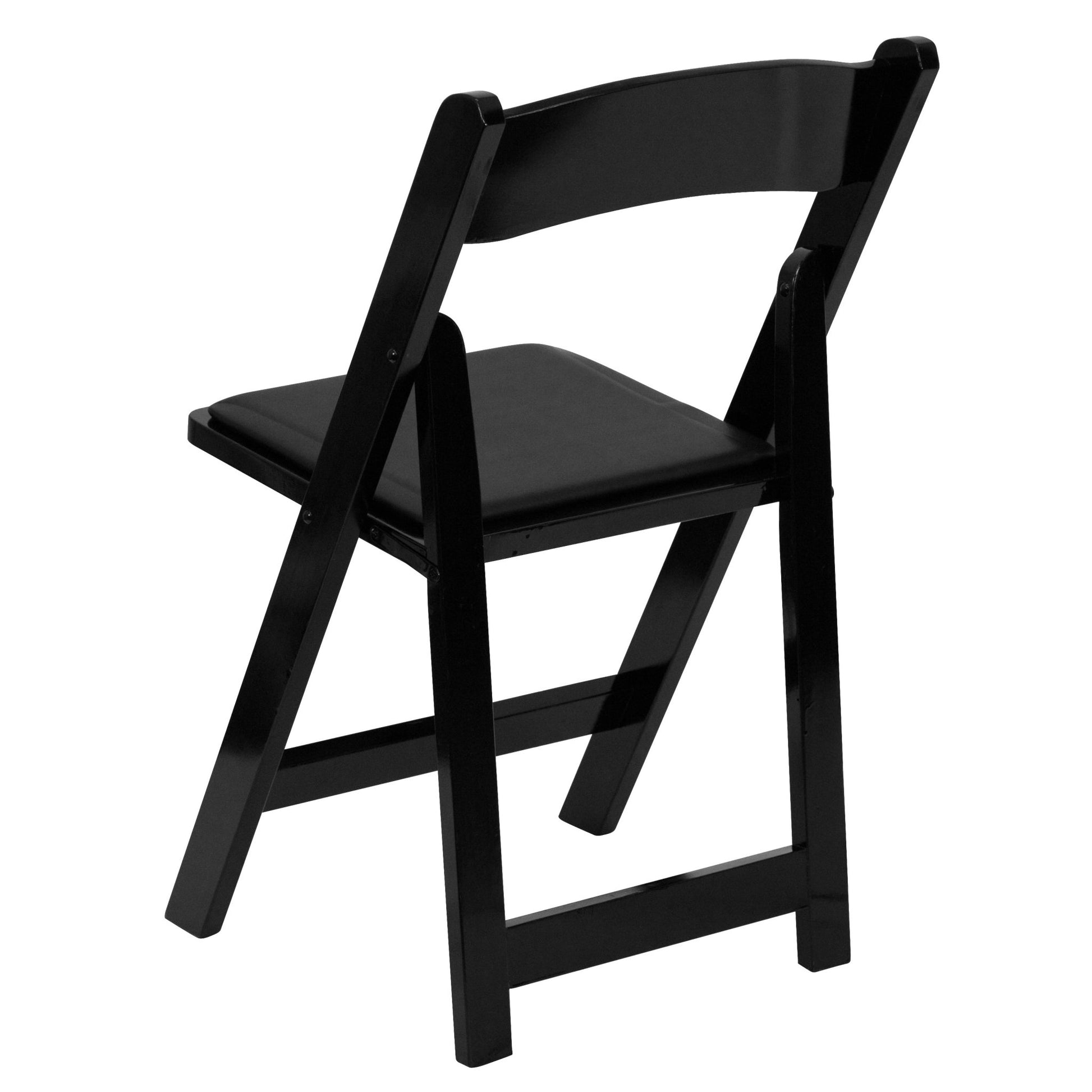HERCULES Series Black Wood Folding Chair with Vinyl Padded Seat by Flash Furniture - SchoolOutlet