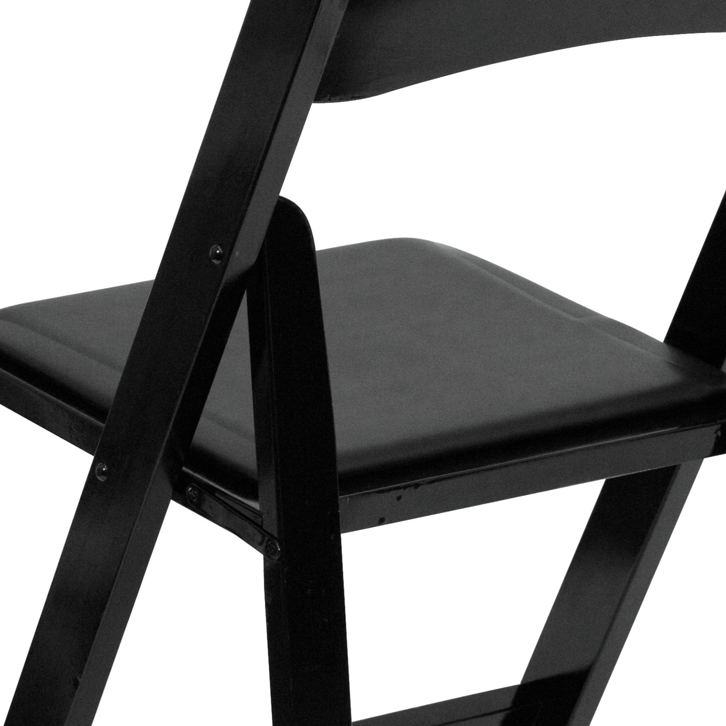 HERCULES Series Black Wood Folding Chair with Vinyl Padded Seat by Flash Furniture - SchoolOutlet