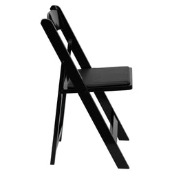 HERCULES Series Black Wood Folding Chair with Vinyl Padded Seat by Flash Furniture