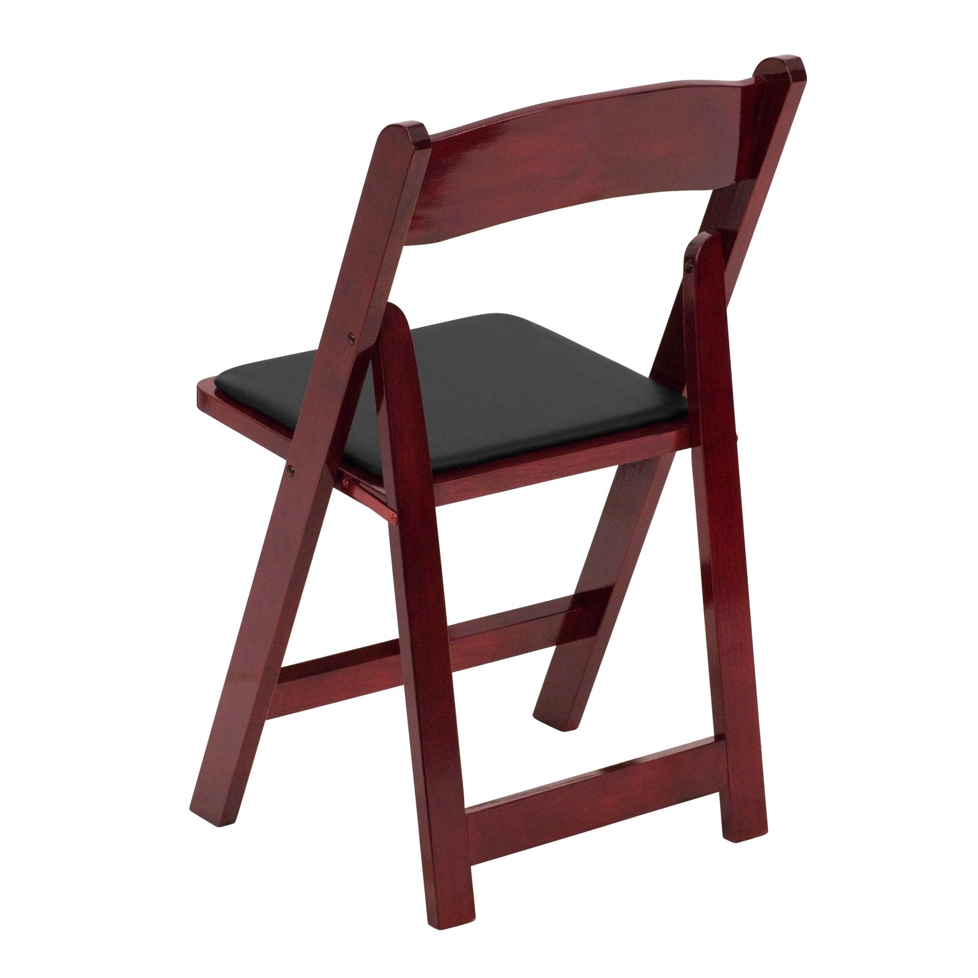 HERCULES Series Mahogany Wood Folding Chair with Vinyl Padded Seat by Flash Furniture - SchoolOutlet