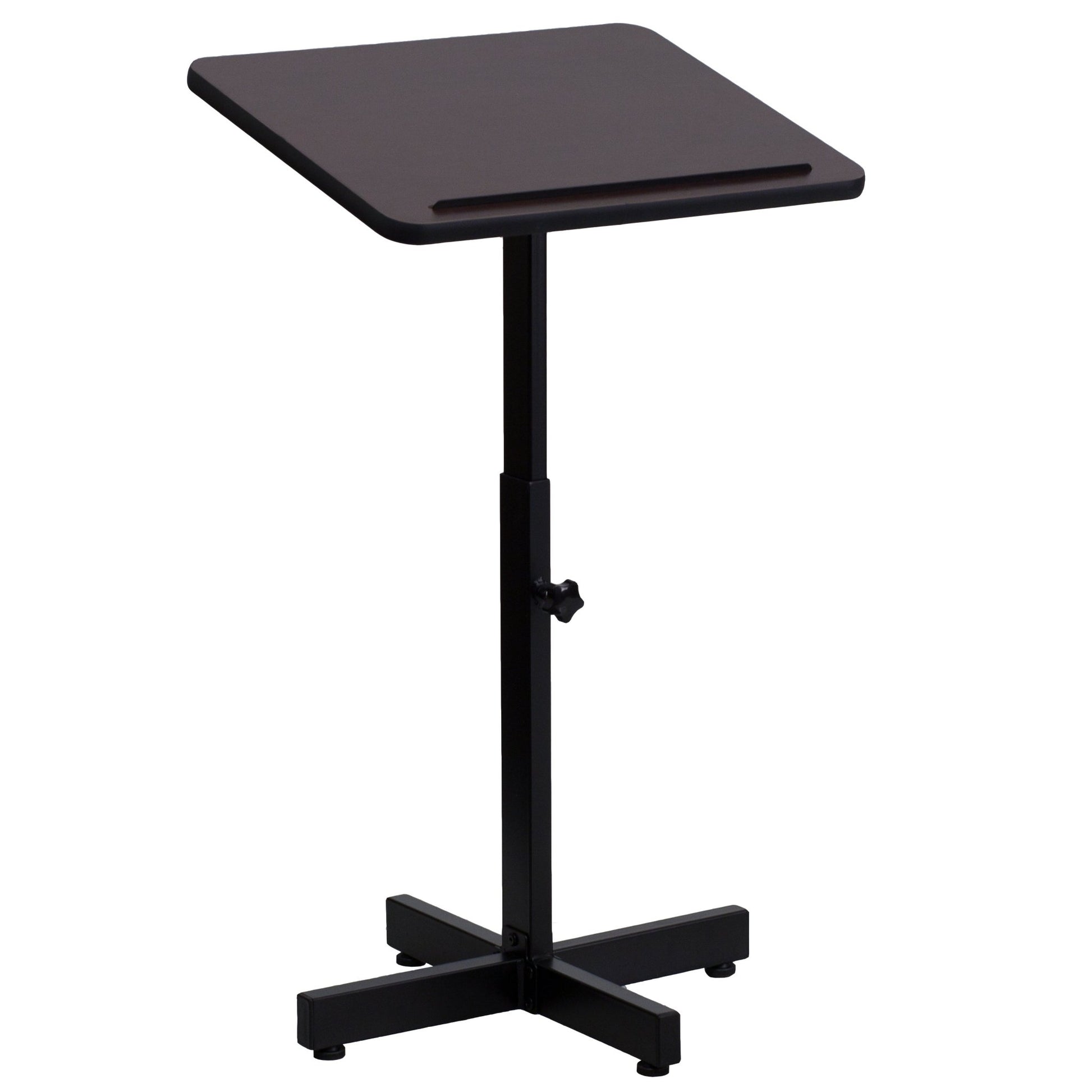 Mysta Adjustable Height Metal Lectern in Mahogany by Flash Furniture - SchoolOutlet
