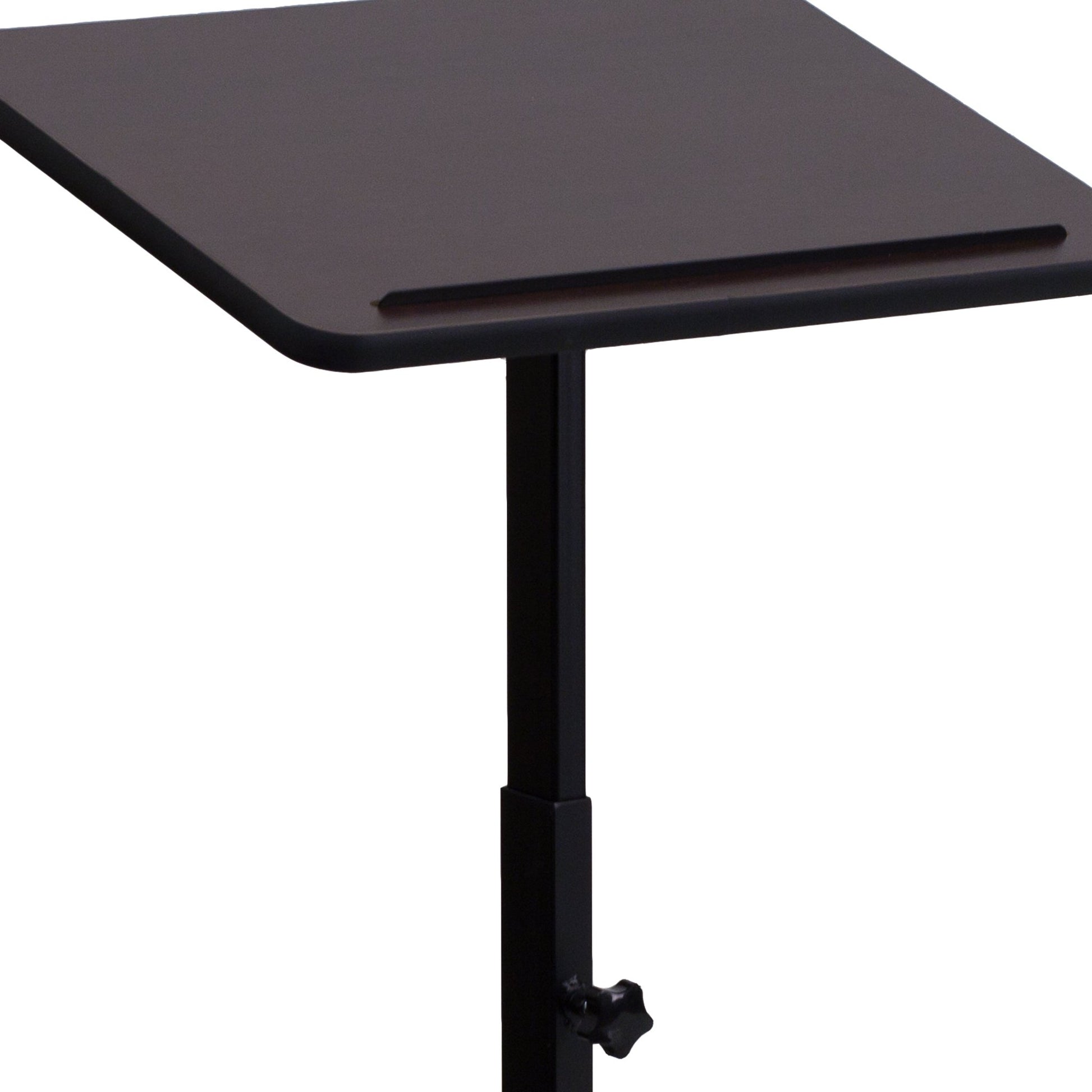 Mysta Adjustable Height Metal Lectern in Mahogany by Flash Furniture - SchoolOutlet