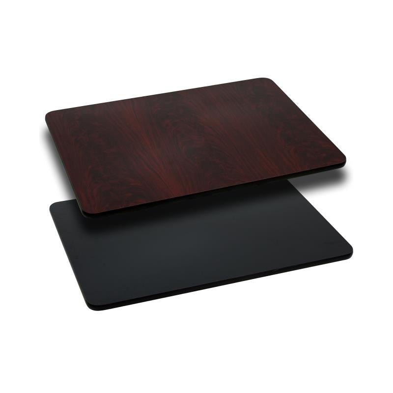 Glenbrook Rectangular Table Top 24'' x 42'' with Black or Mahogany Reversible Laminate Top by Flash Furniture - SchoolOutlet