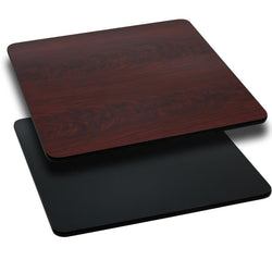 Glenbrook Square Table Top 42'' with Black or Mahogany Reversible Laminate Top by Flash Furniture